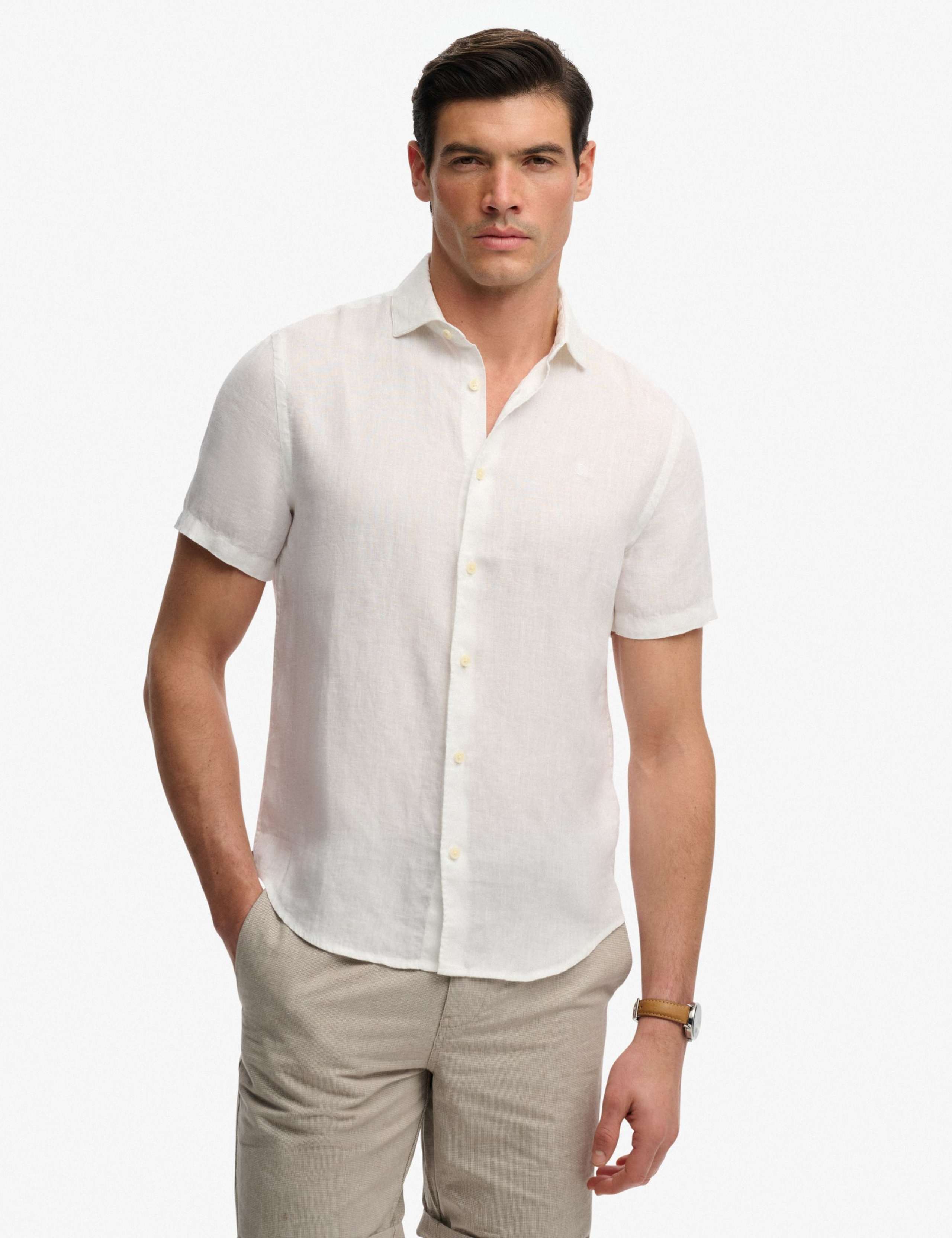 Relaxed Fit Pure Linen Short Sleeve Shirt 1 of 6