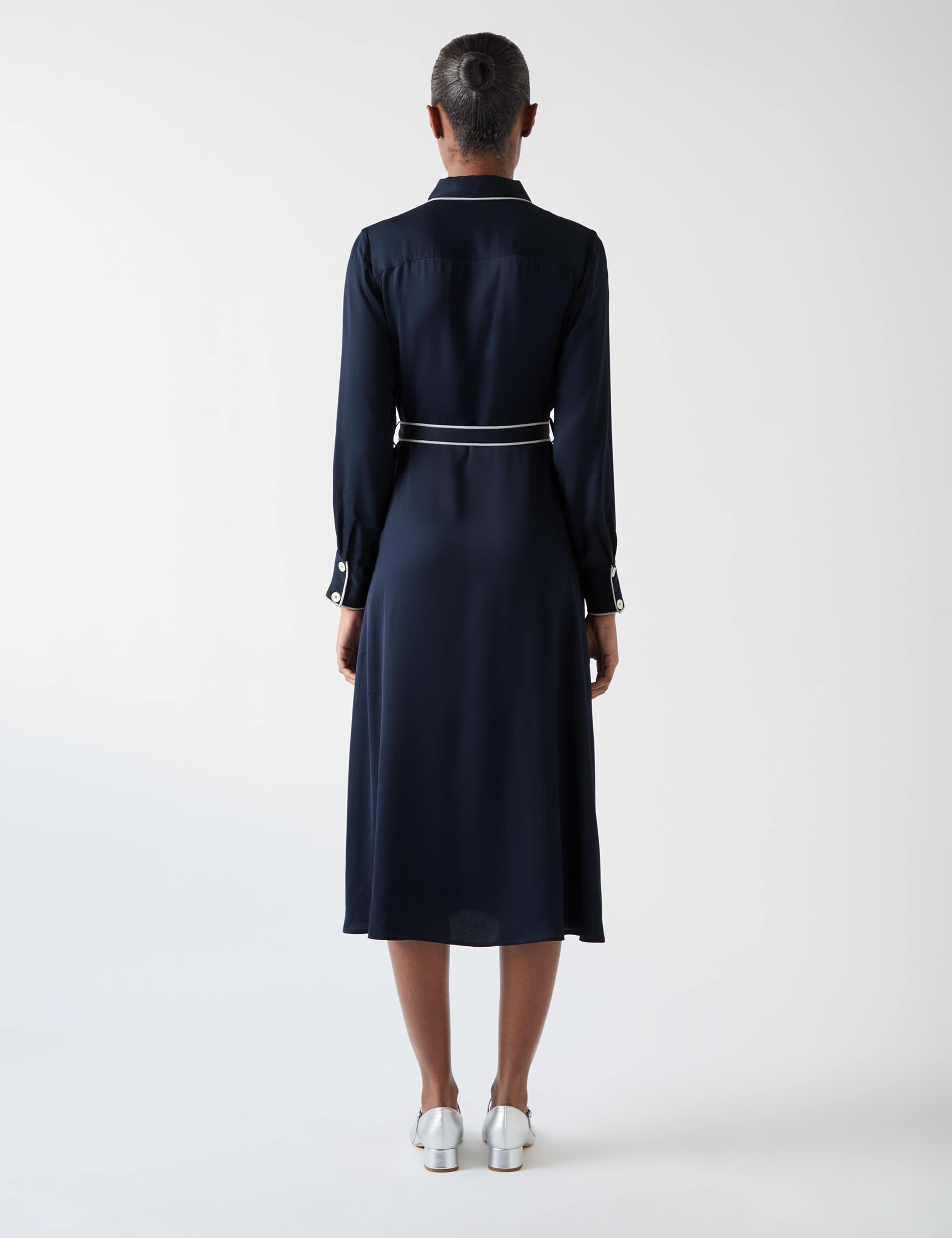 Belted Relaxed Midi Shirt Dress 3 of 4