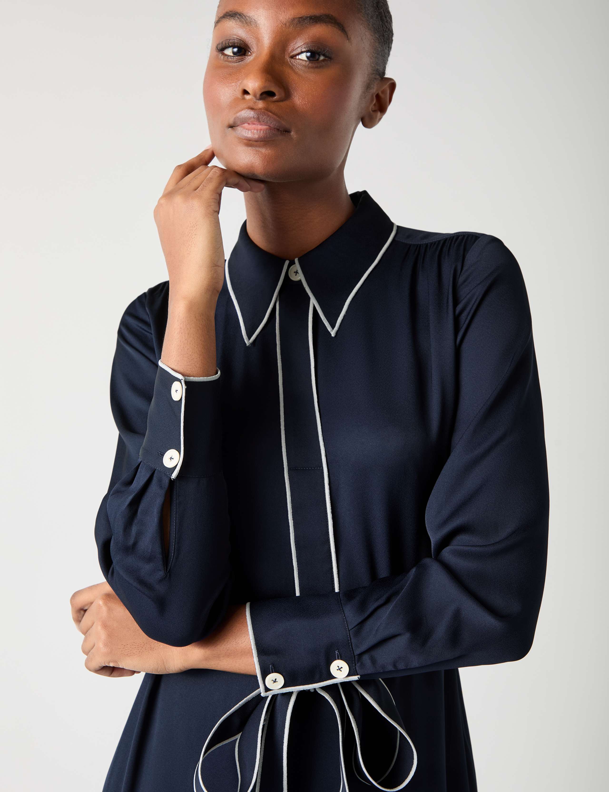 Belted Relaxed Midi Shirt Dress 4 of 4