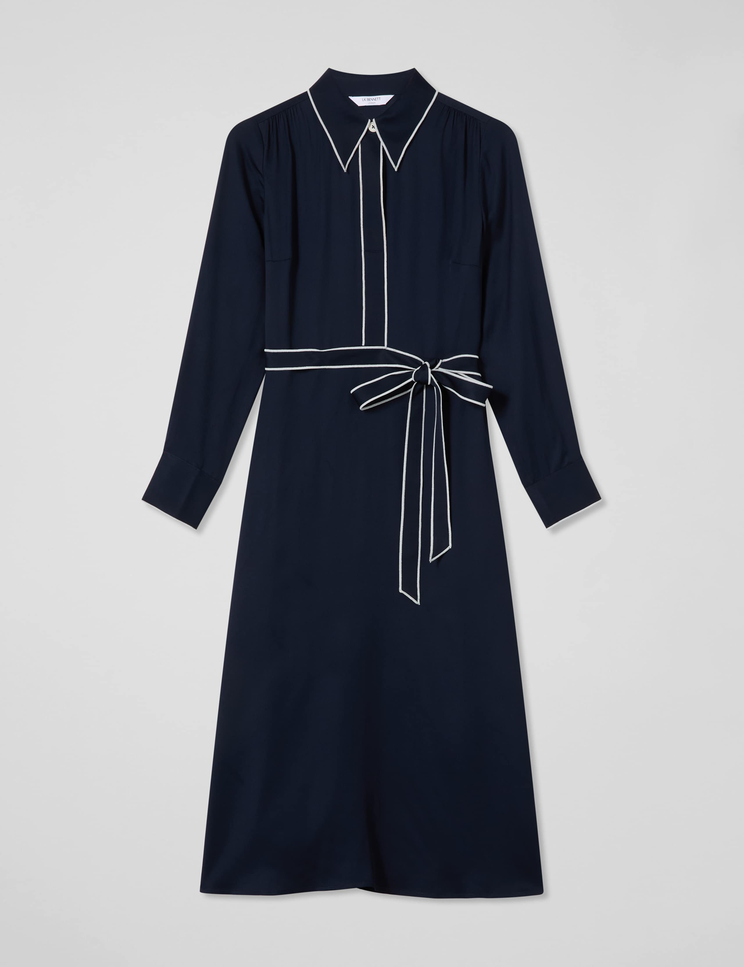 Belted Relaxed Midi Shirt Dress 2 of 4