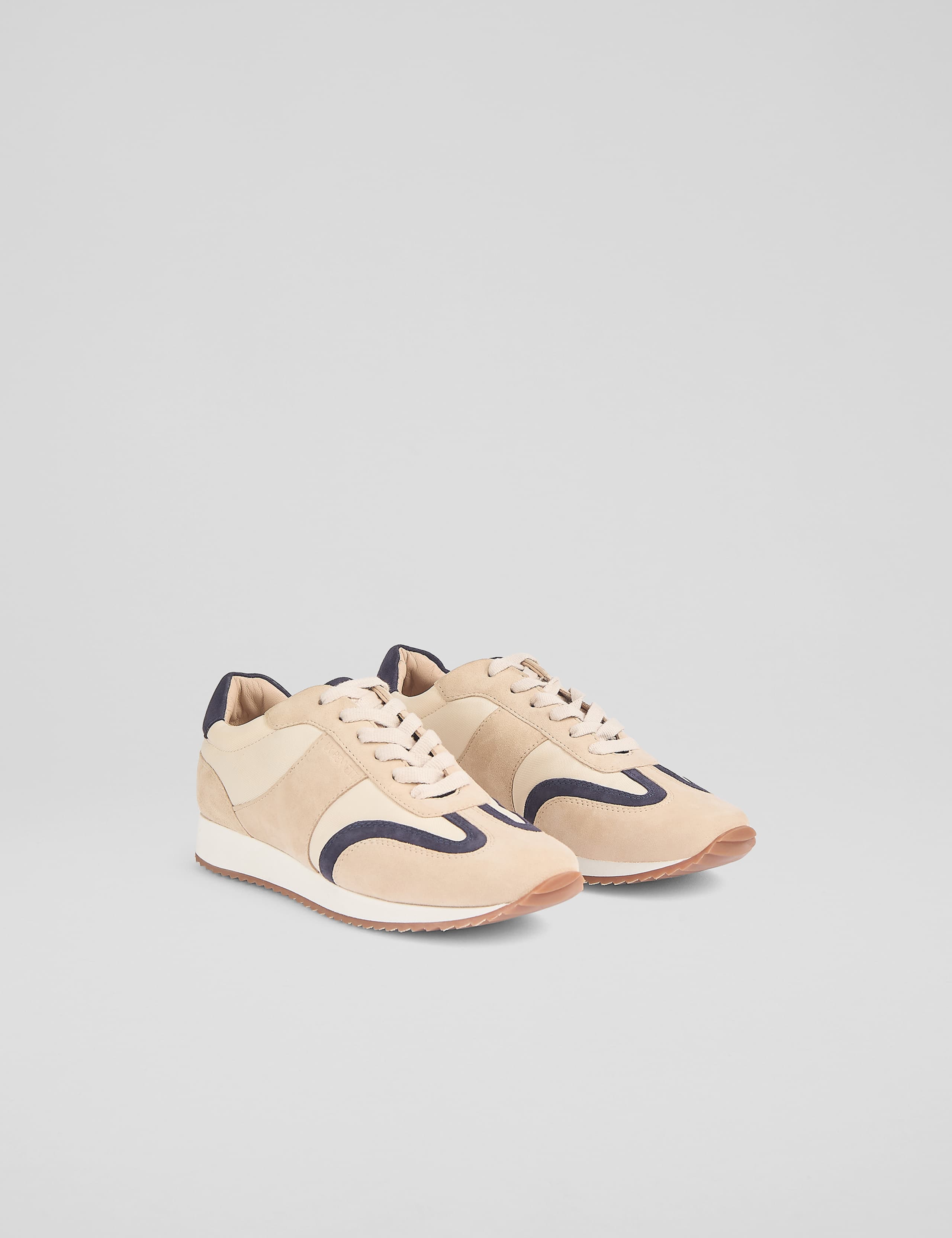Lace Up Suede Panel Trainers 2 of 4