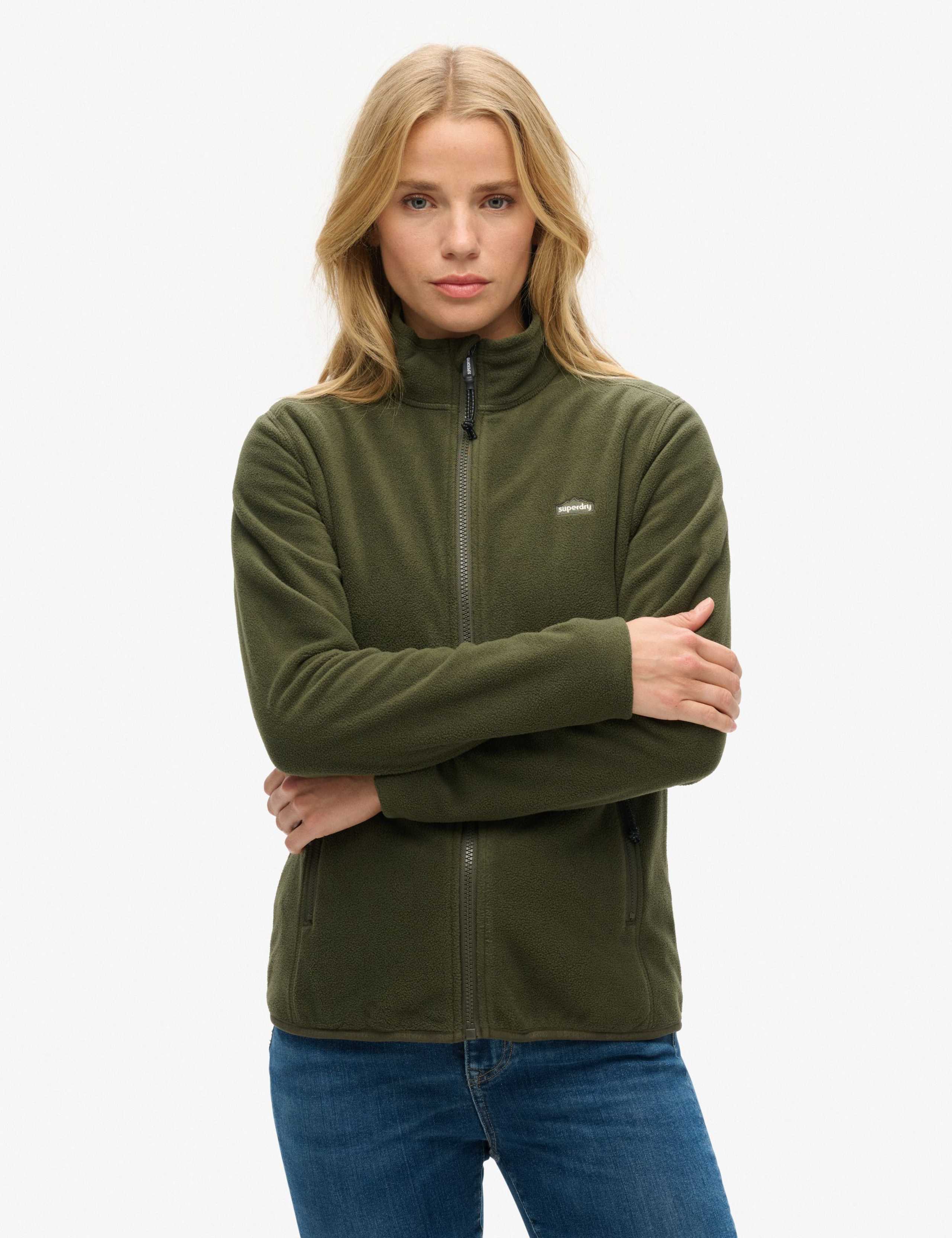 Zip Up Funnel Neck Polar Fleece Jacket 3 of 5