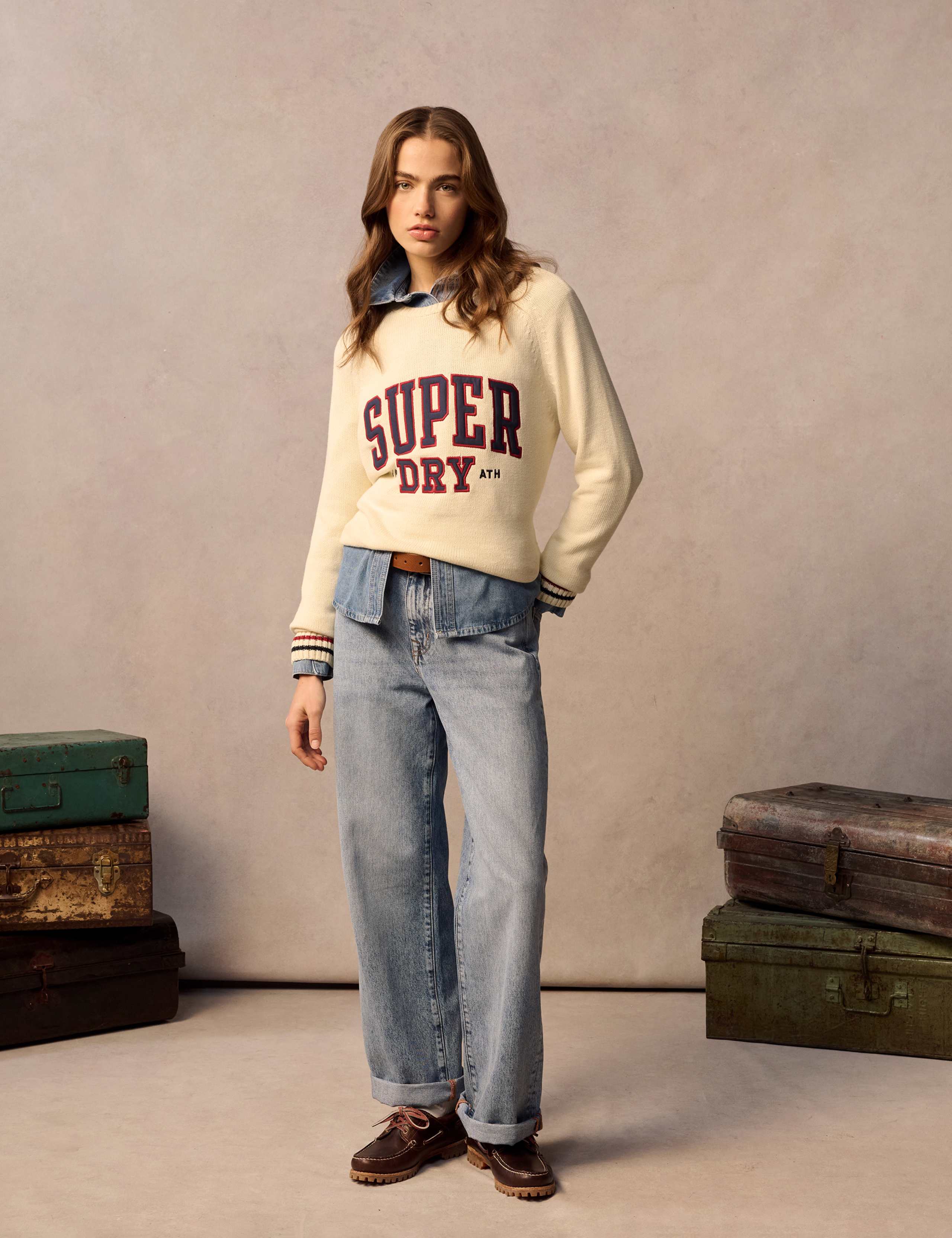 Pure Cotton Crew Neck Slogan Relaxed Jumper 3 of 9