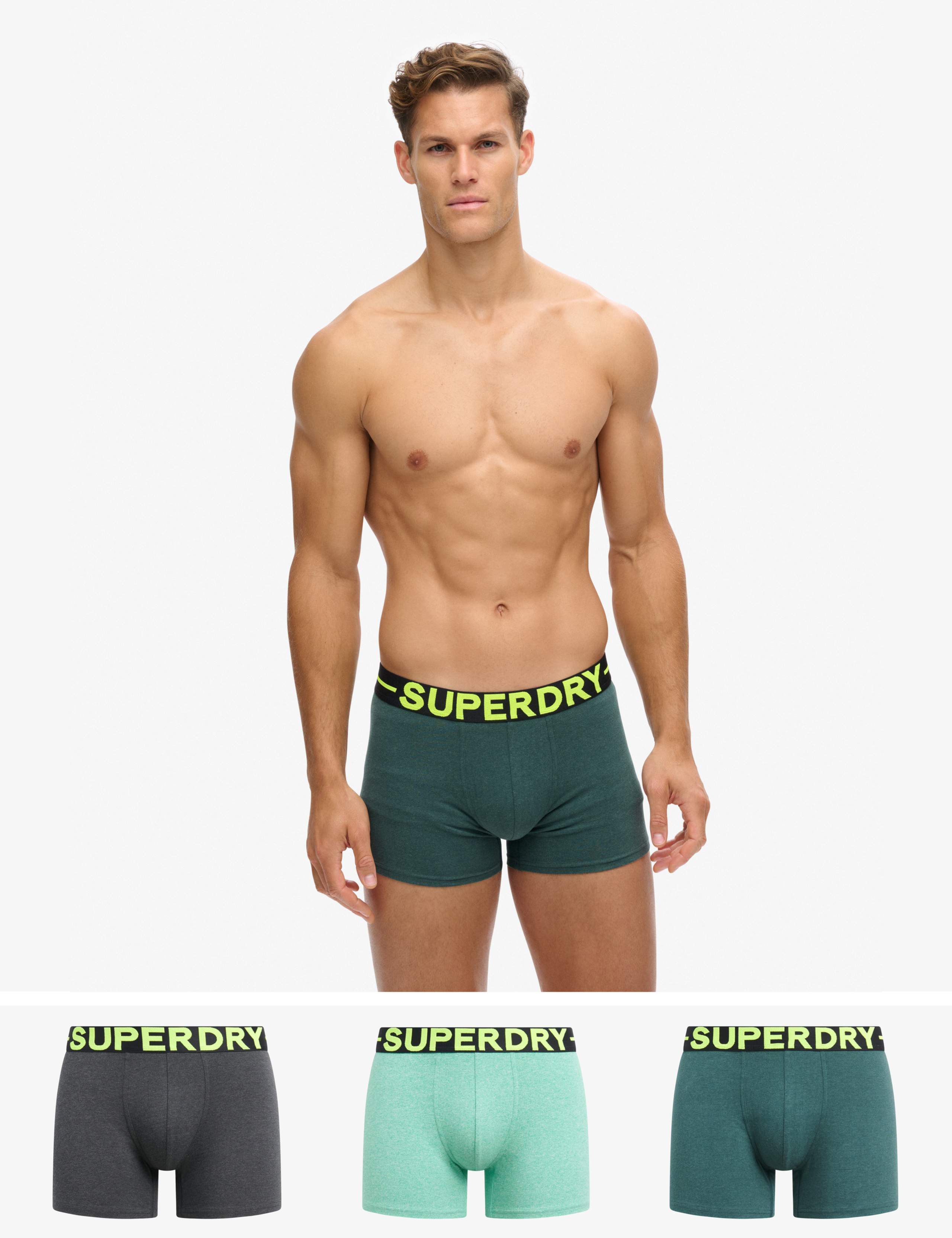 3 Pack Cotton Stretch Logo Waistband Boxers 2 of 8