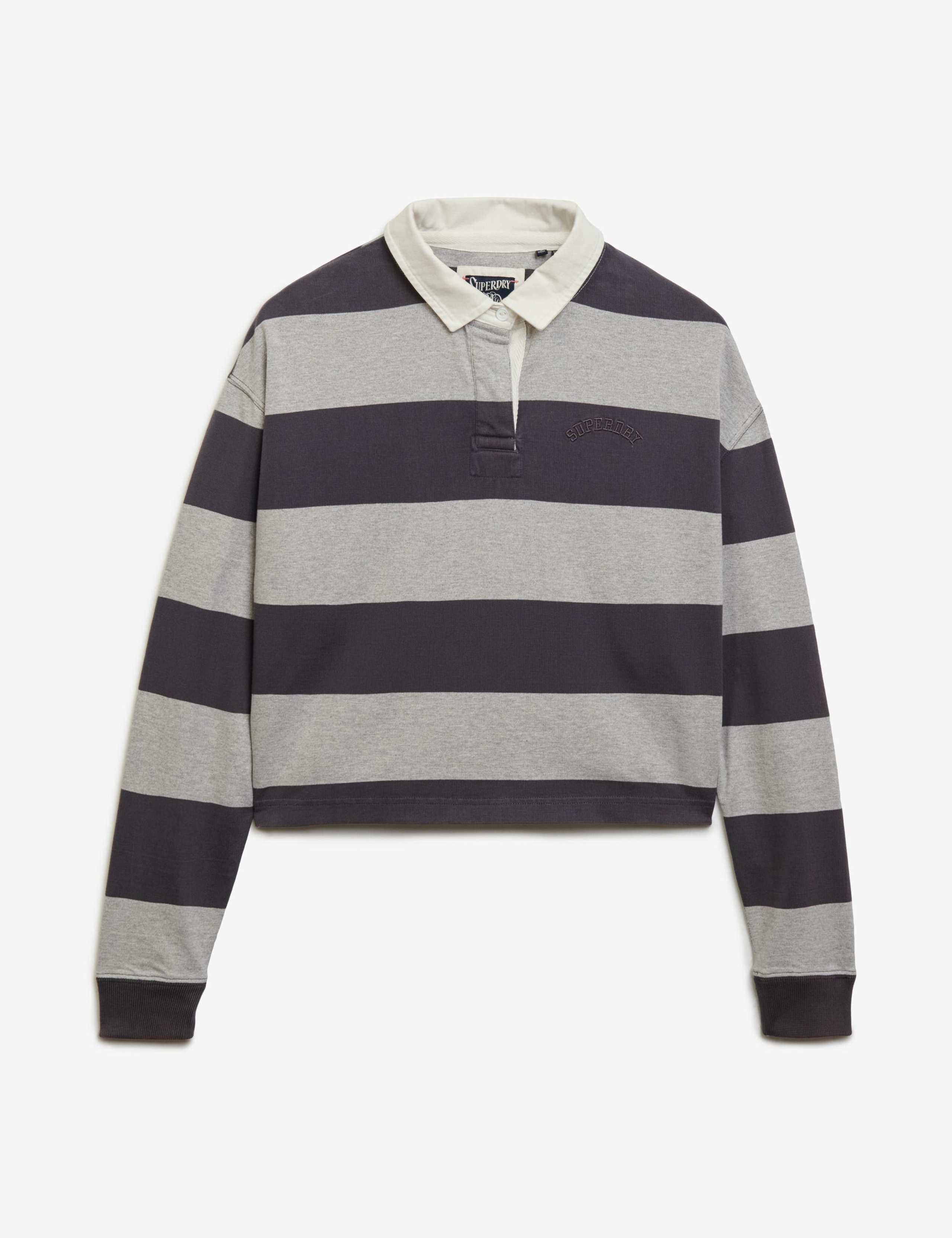 Pure Cotton Striped Oversized Rugby Top 2 of 6