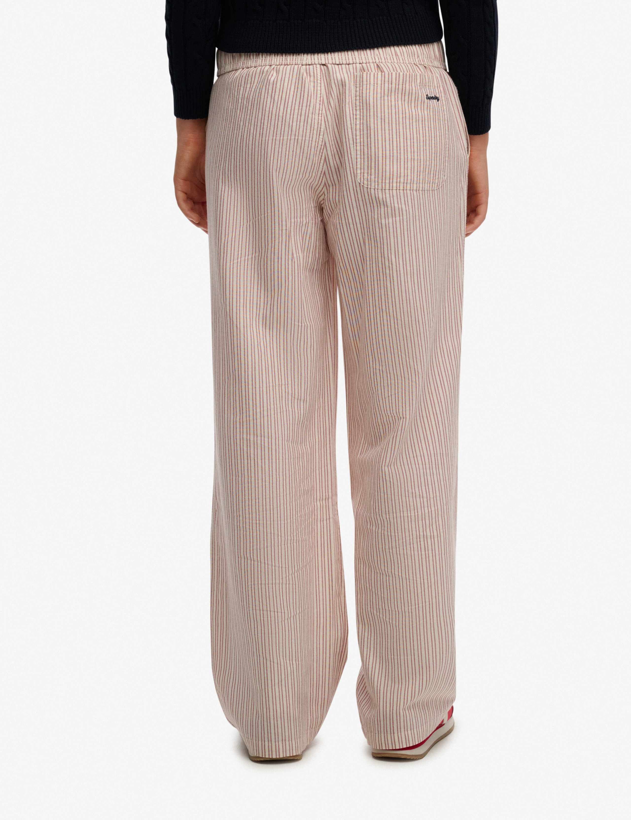 Pure Cotton Striped Elasticated Waist Trousers 4 of 7