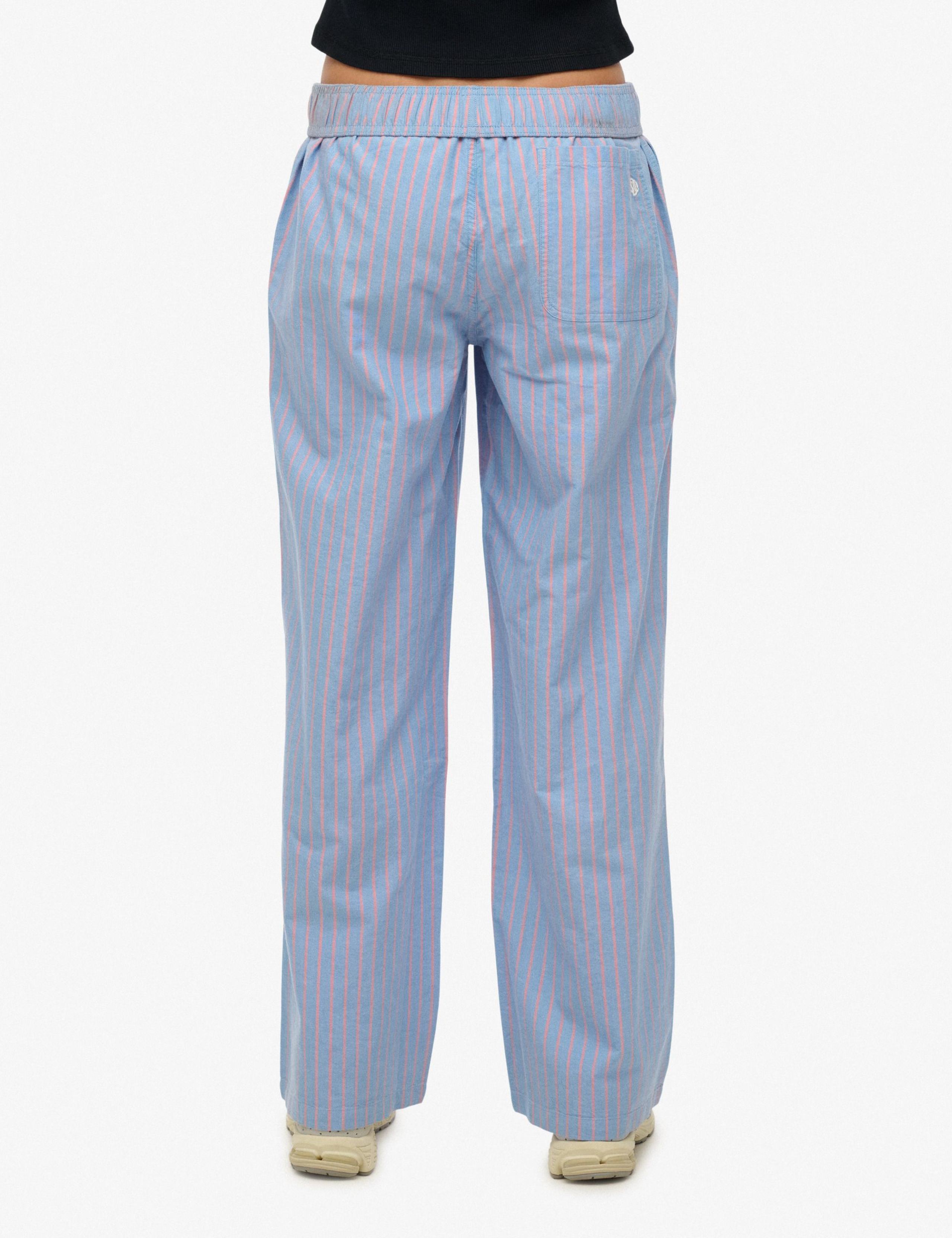 Pure Cotton Striped Elasticated Waist Trousers 2 of 5