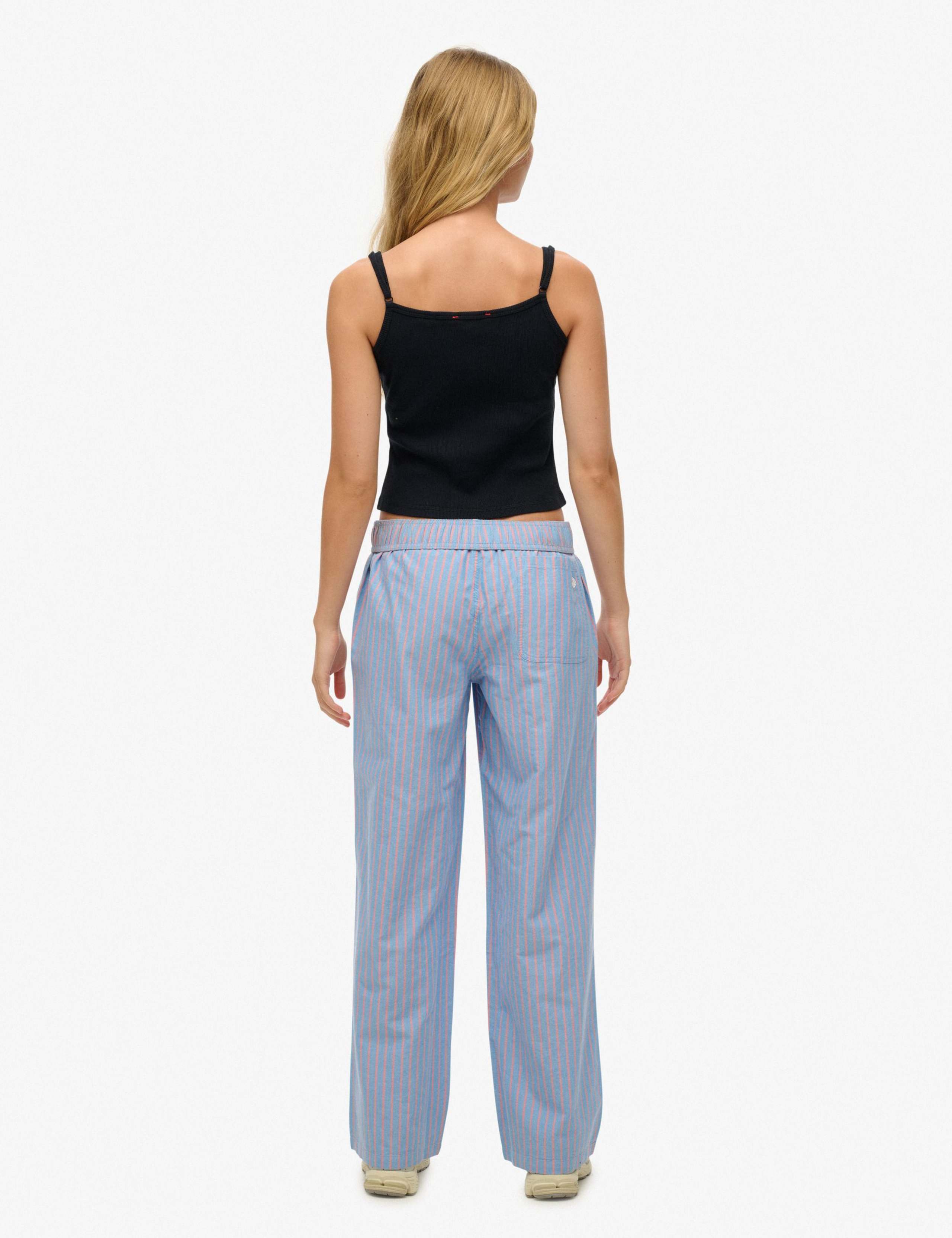 Pure Cotton Striped Elasticated Waist Trousers 5 of 5