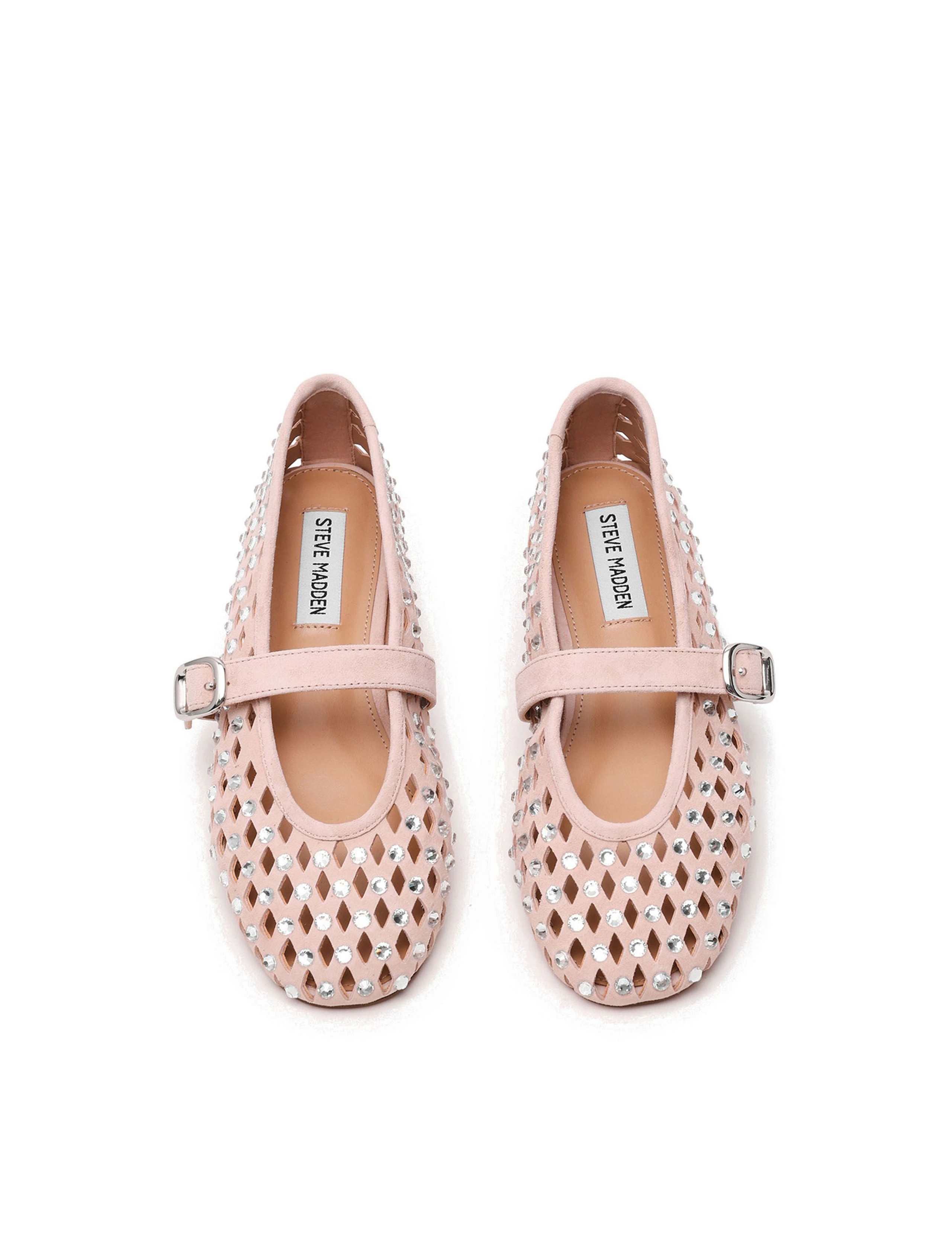 Rerun Suede Embellished Flat Pumps 3 of 6