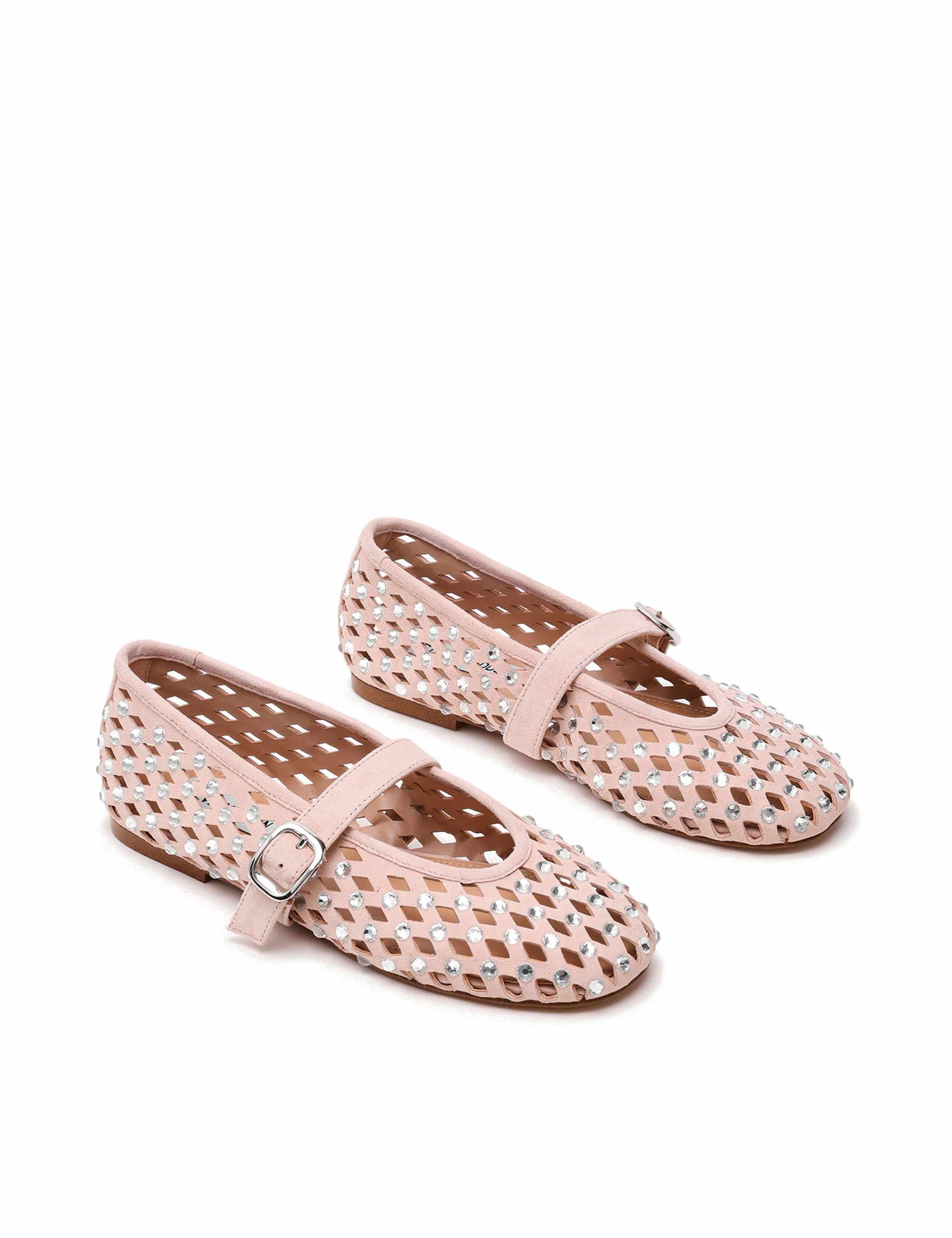 Rerun Suede Embellished Flat Pumps 4 of 6