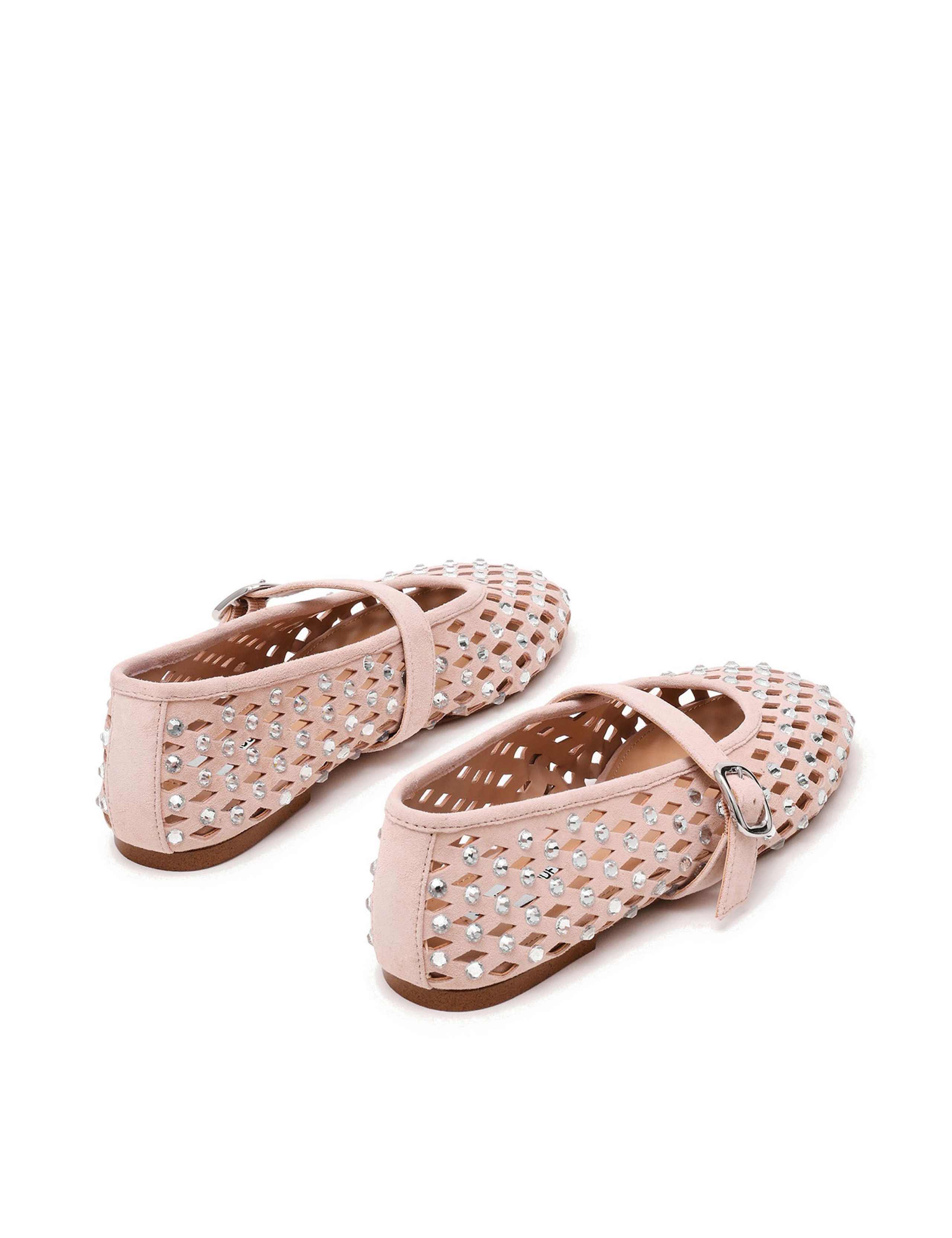 Rerun Suede Embellished Flat Pumps 5 of 6