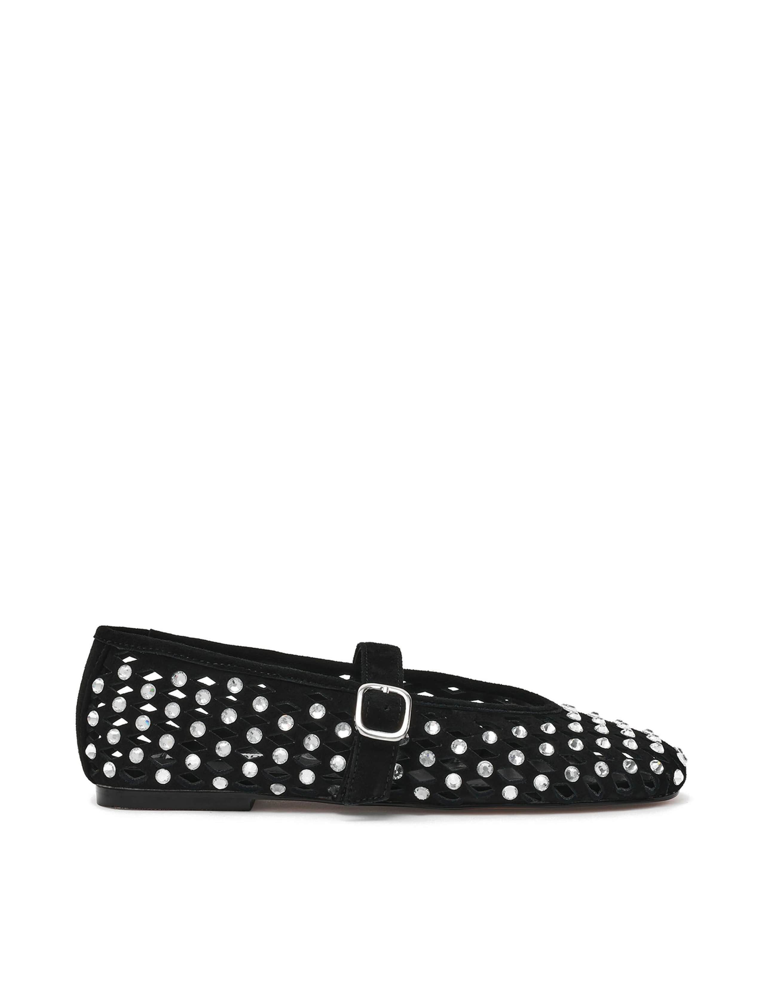 Rerun Suede Embellished Flat Pumps 1 of 6
