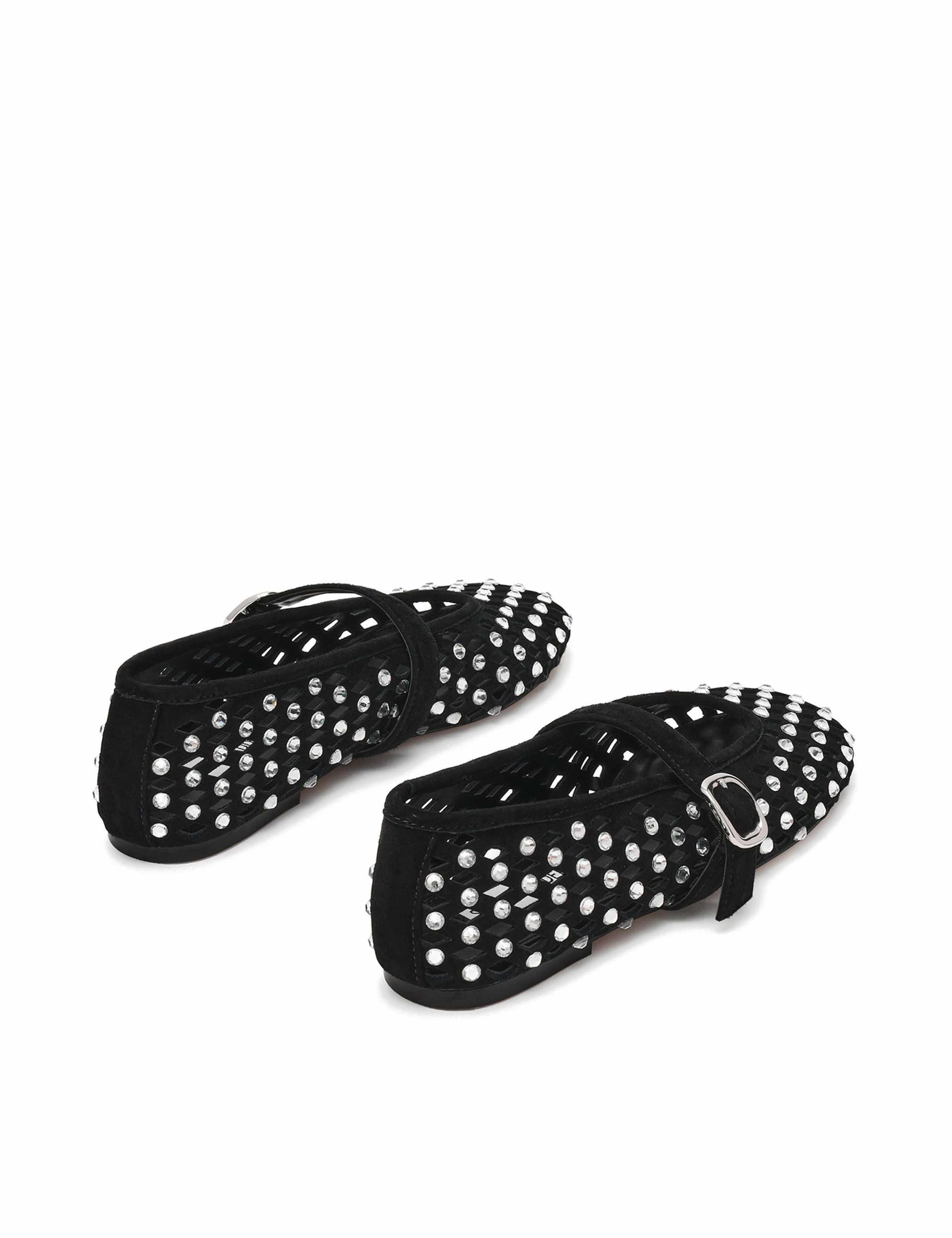 Rerun Suede Embellished Flat Pumps 3 of 6