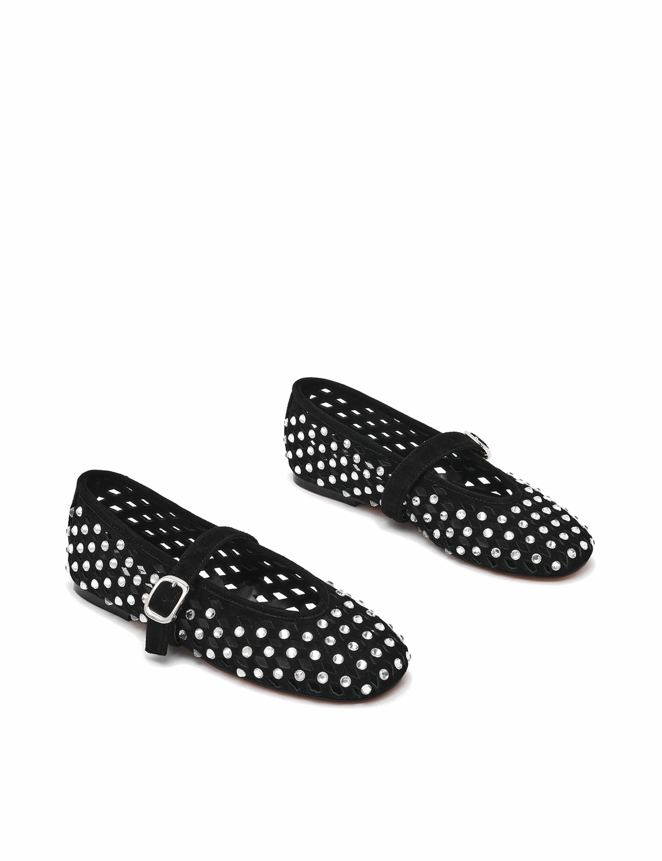 Rerun Suede Embellished Flat Pumps 4 of 6