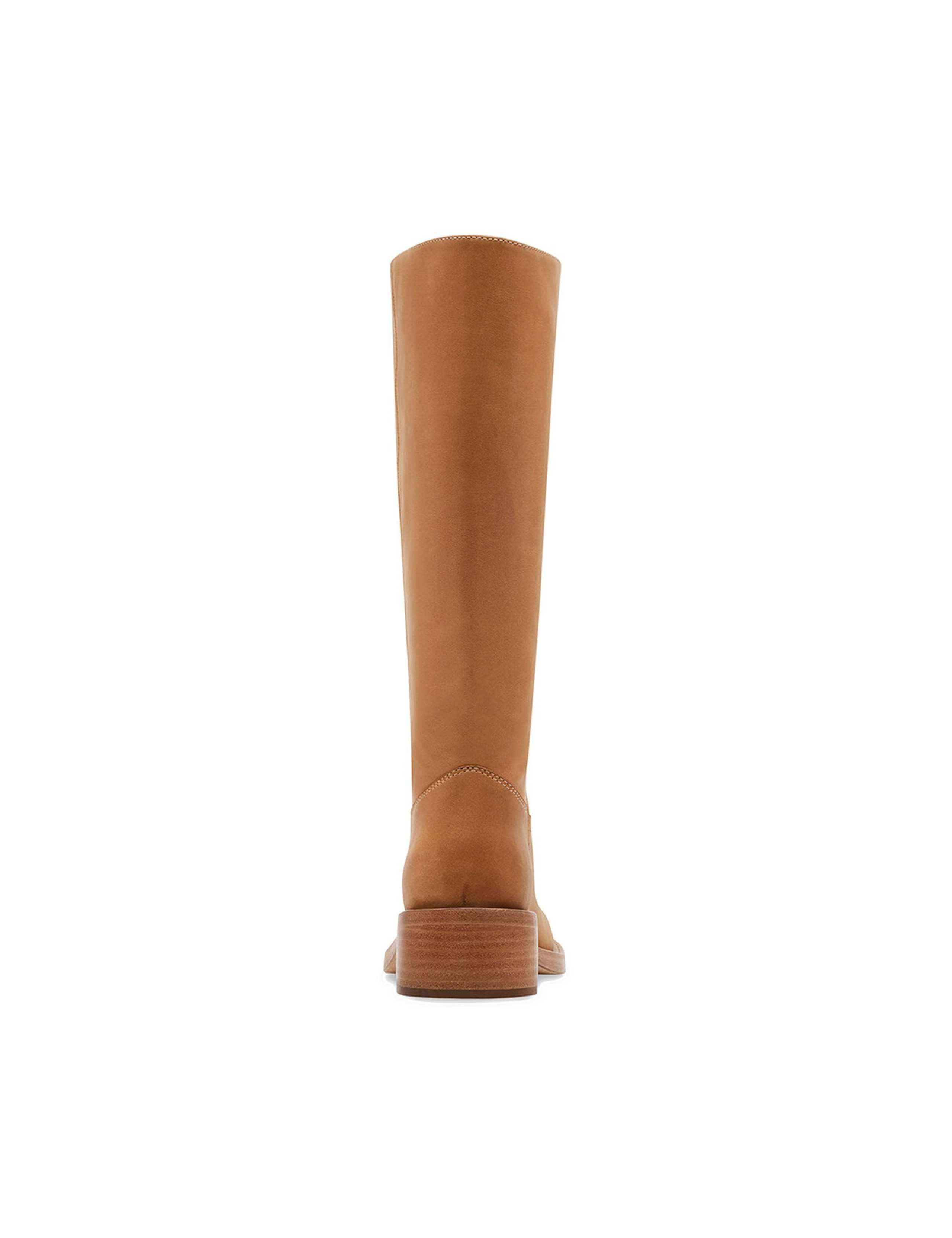 Leather Block Heel Knee High Boots 2 of 5