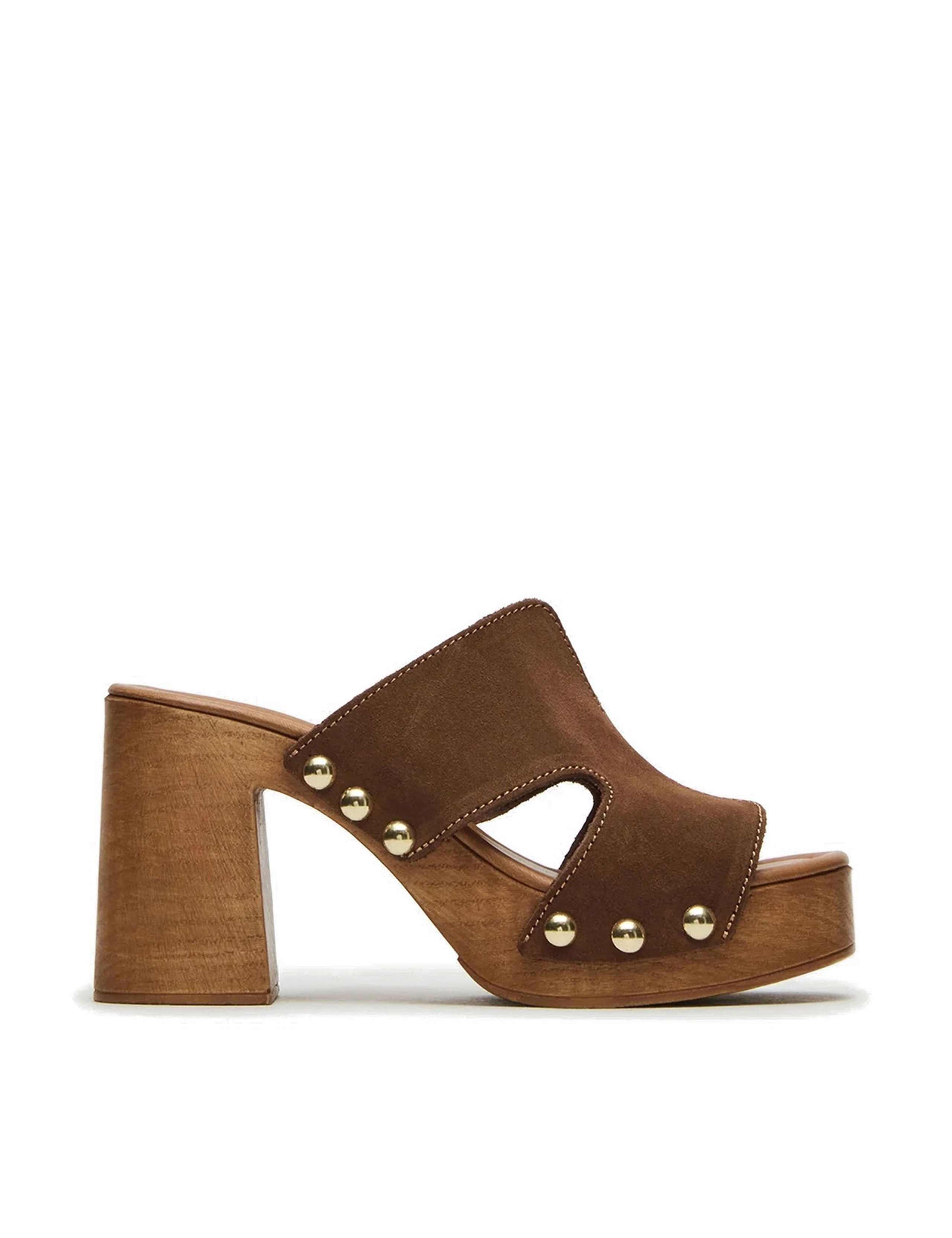 Suede Block Heel Sandals 1 of 5