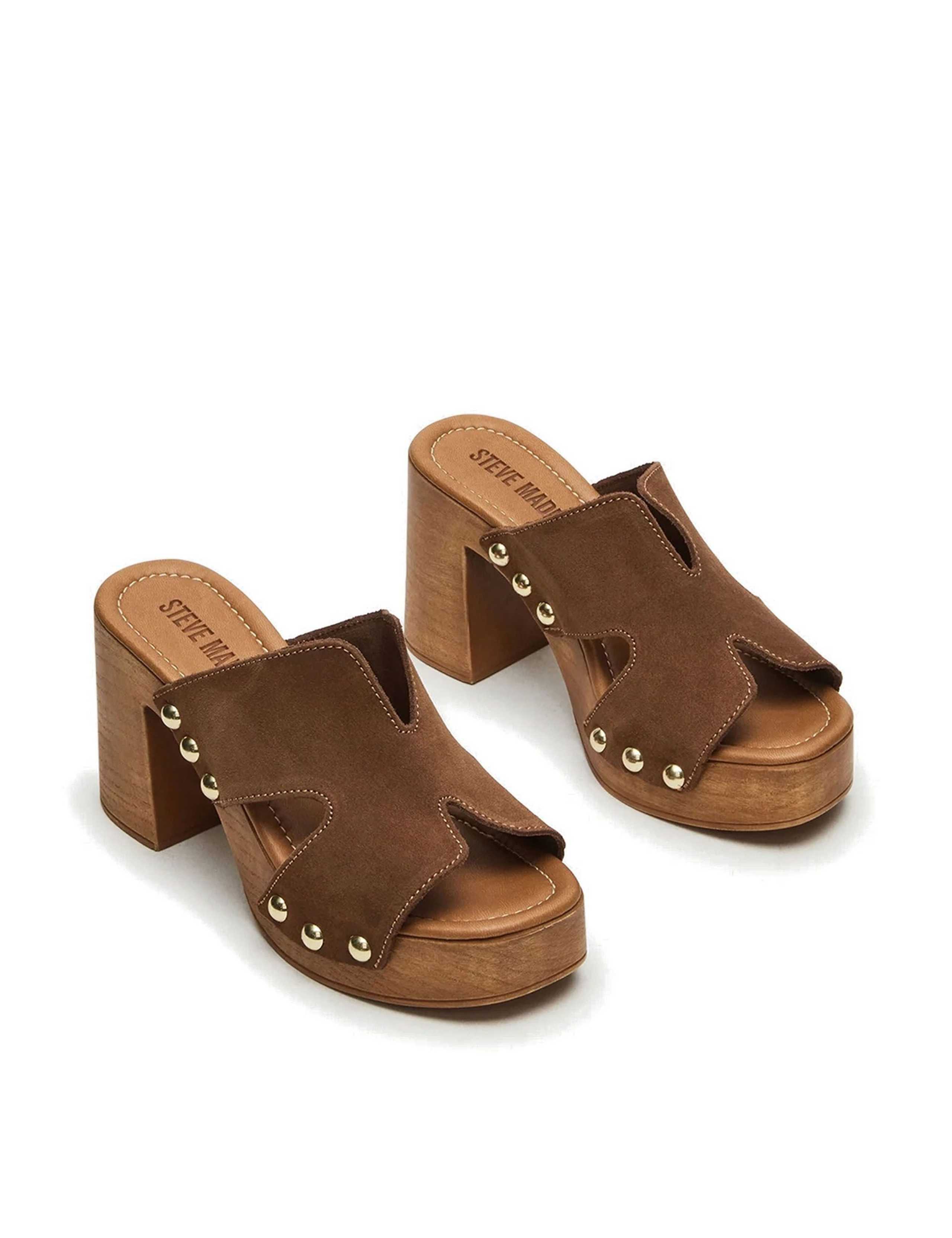 Suede Block Heel Sandals 2 of 5