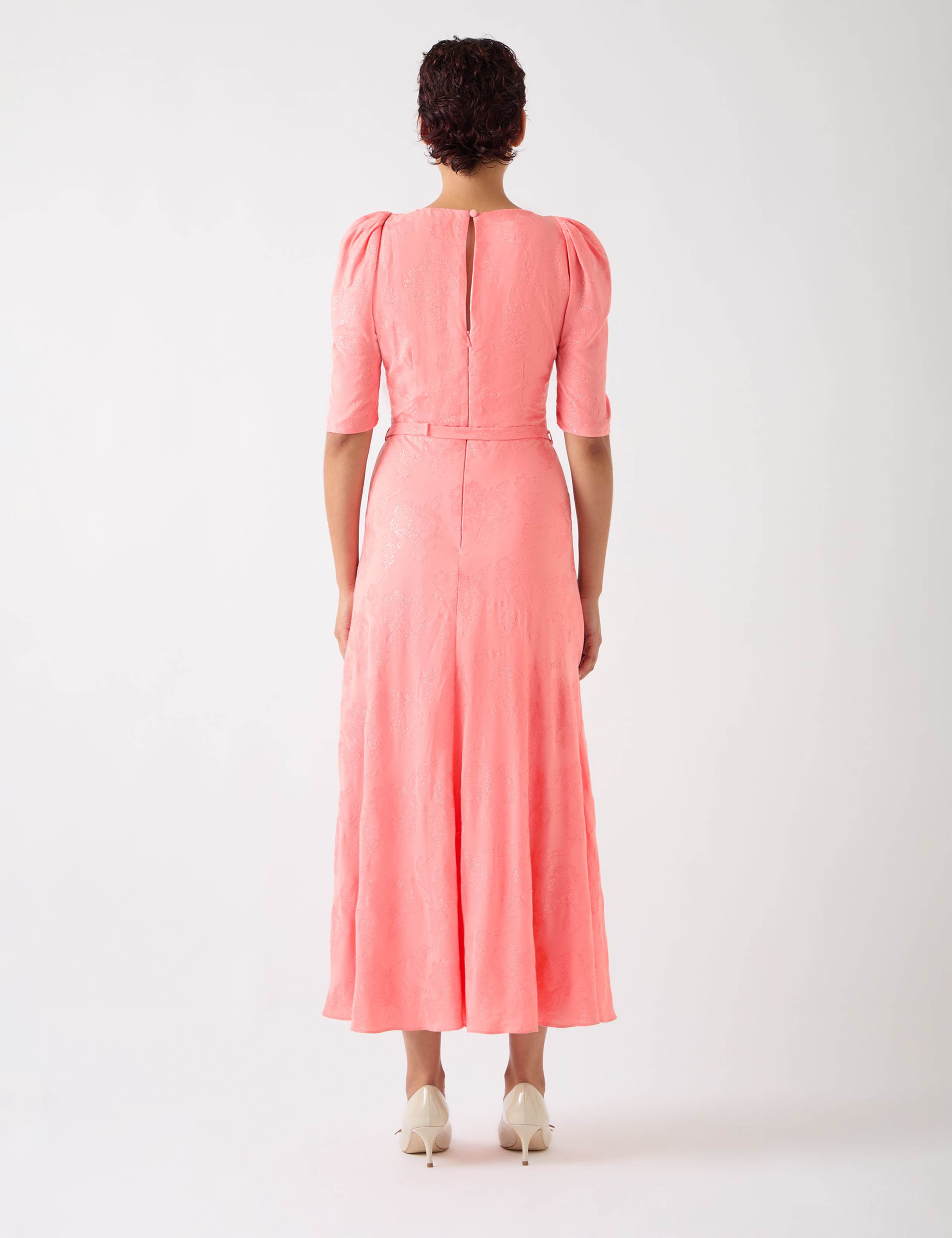 Jacquard Slash Neck Midi Skater Dress 3 of 4