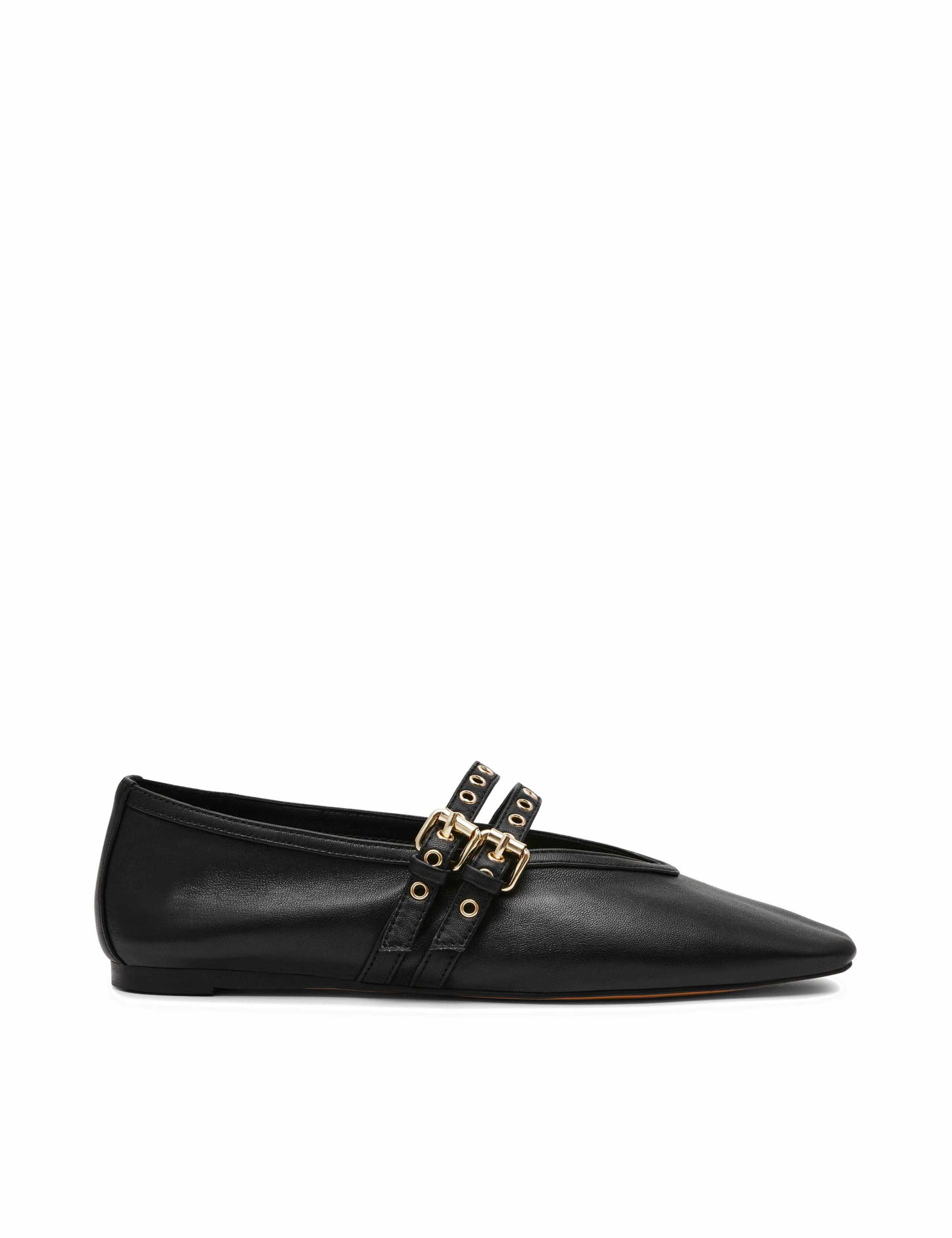 Lydia Suede Buckle Flat Pumps 1 of 5