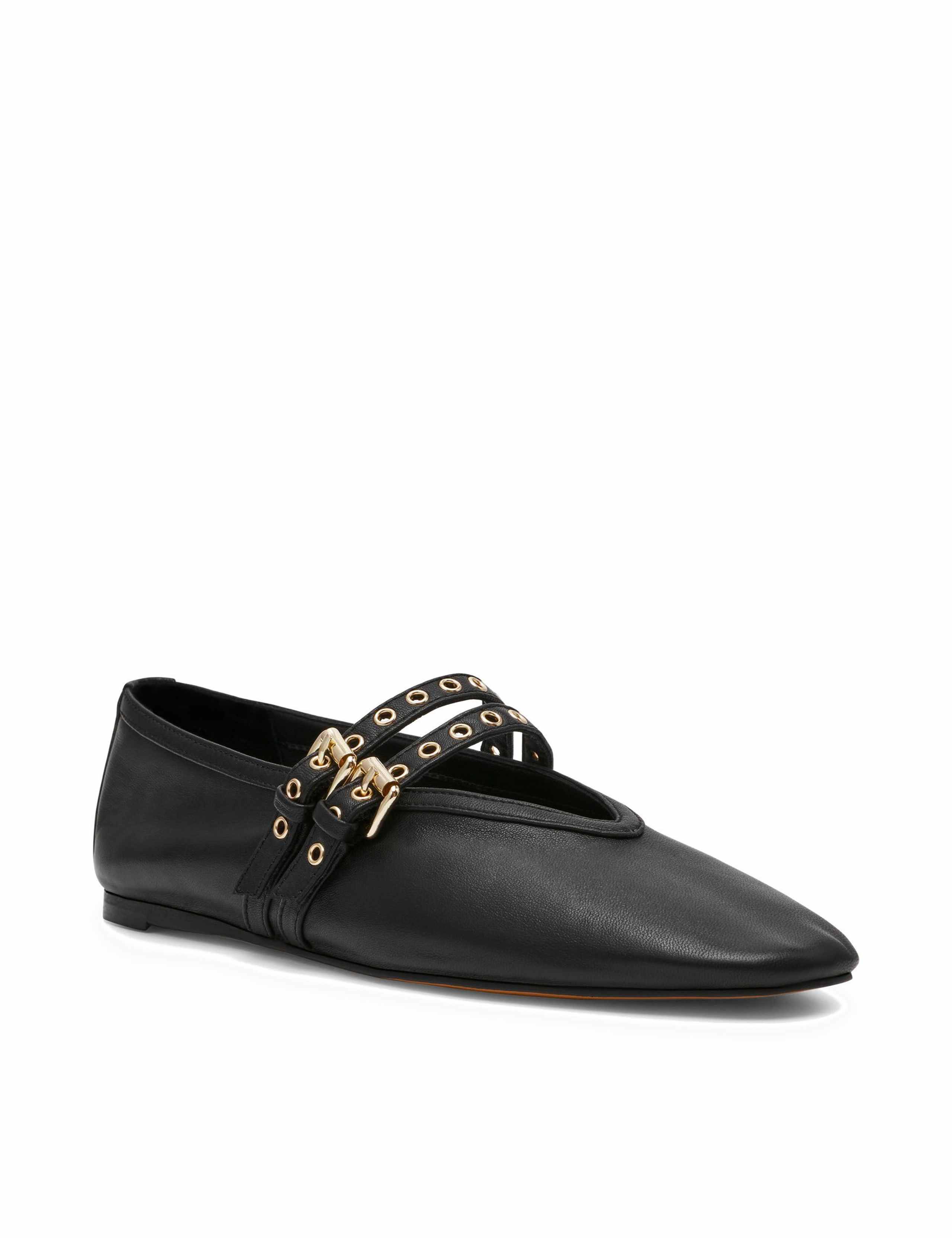 Lydia Suede Buckle Flat Pumps 4 of 5