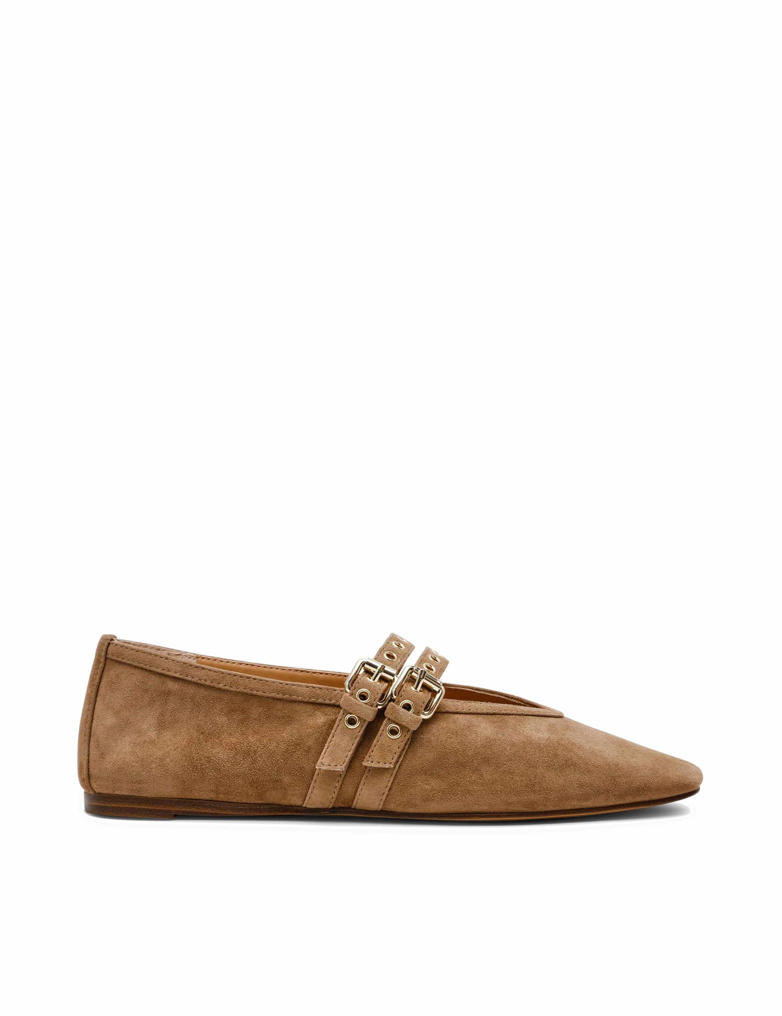 Lydia Leather Buckle Flat Pumps 1 of 5