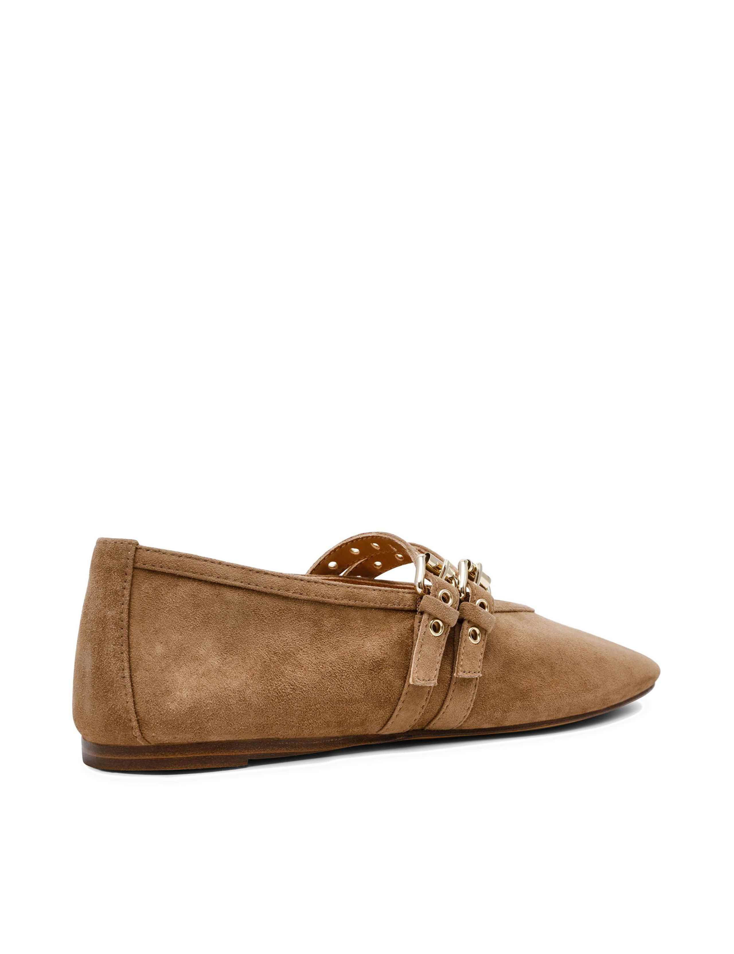Lydia Leather Buckle Flat Pumps 2 of 5