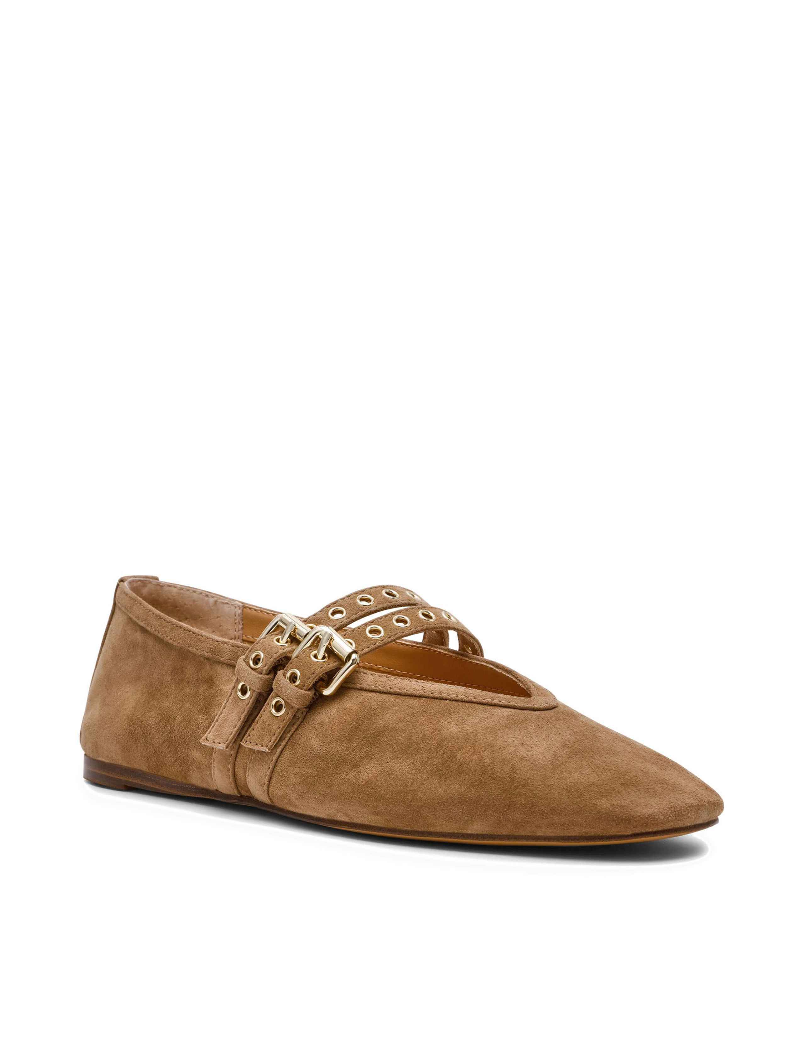 Lydia Leather Buckle Flat Pumps 4 of 5