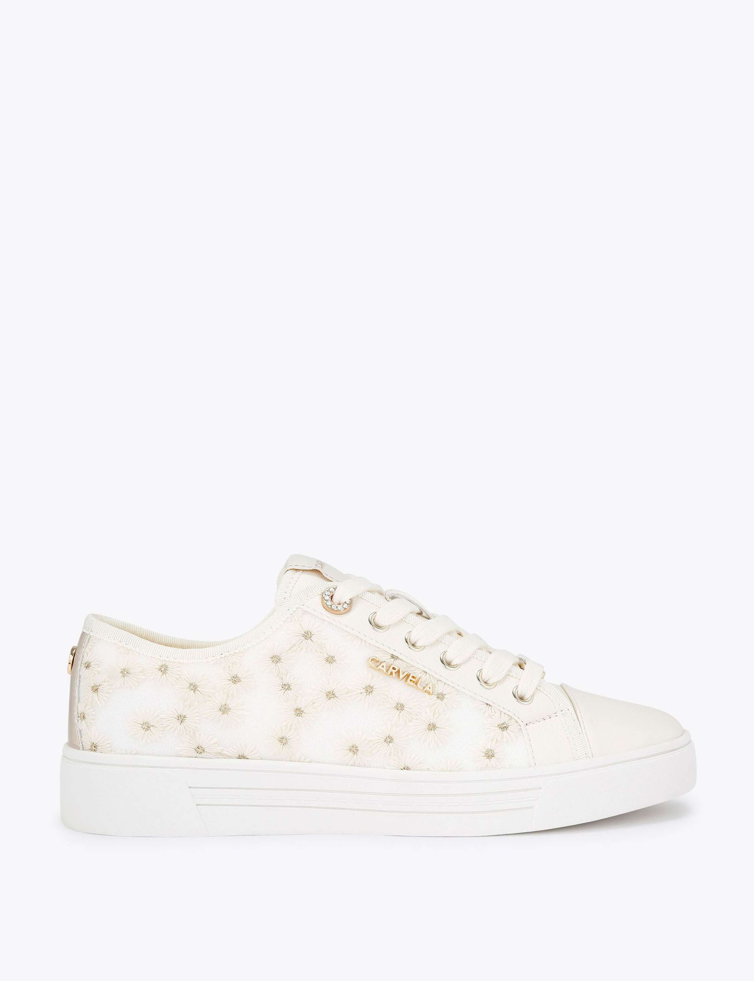 Mesh Floral Lace Up Trainers 1 of 4