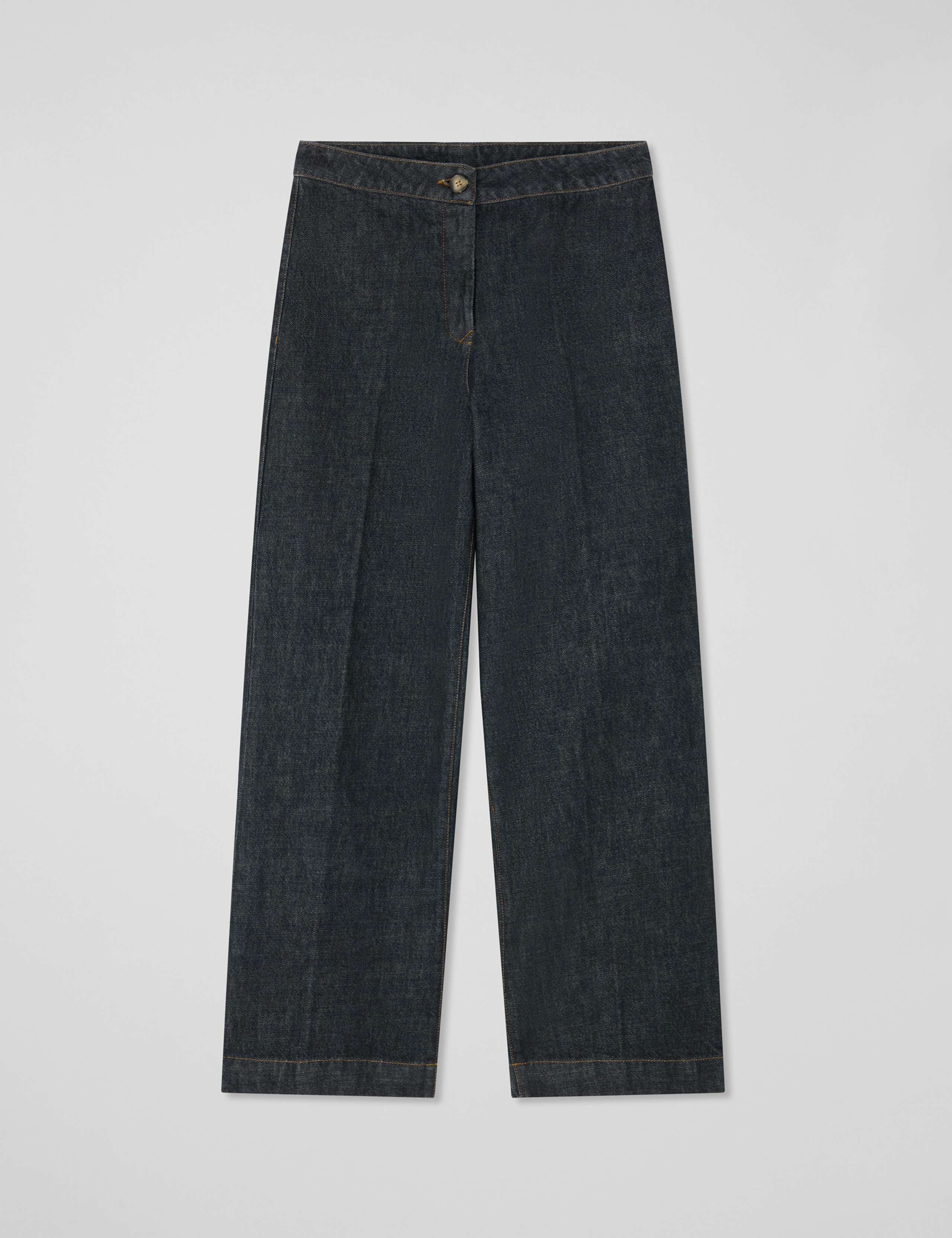 Denim Wide Leg Ankle Grazer Trousers 2 of 3