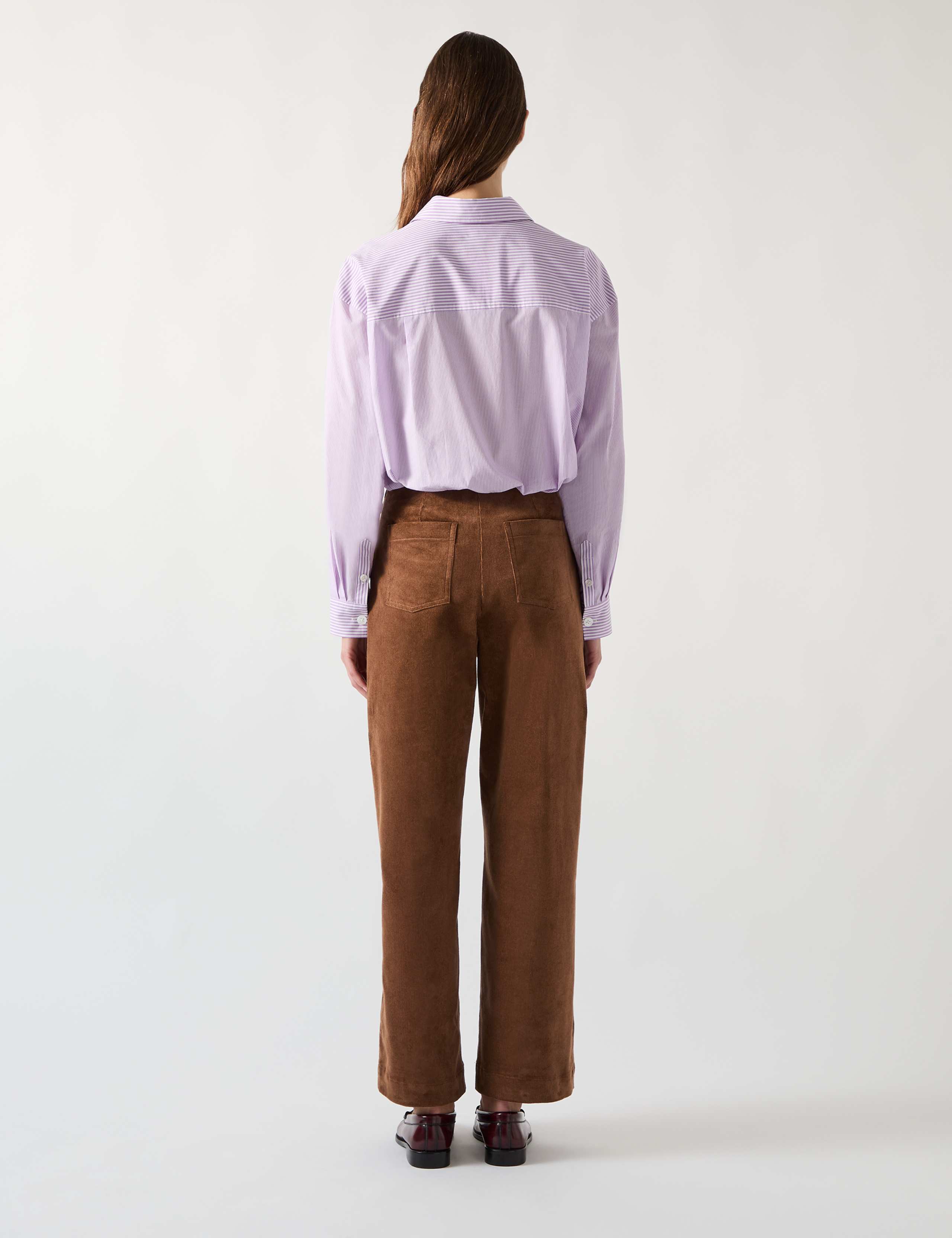 Cord Wide Leg Ankle Grazer Trousers 2 of 3