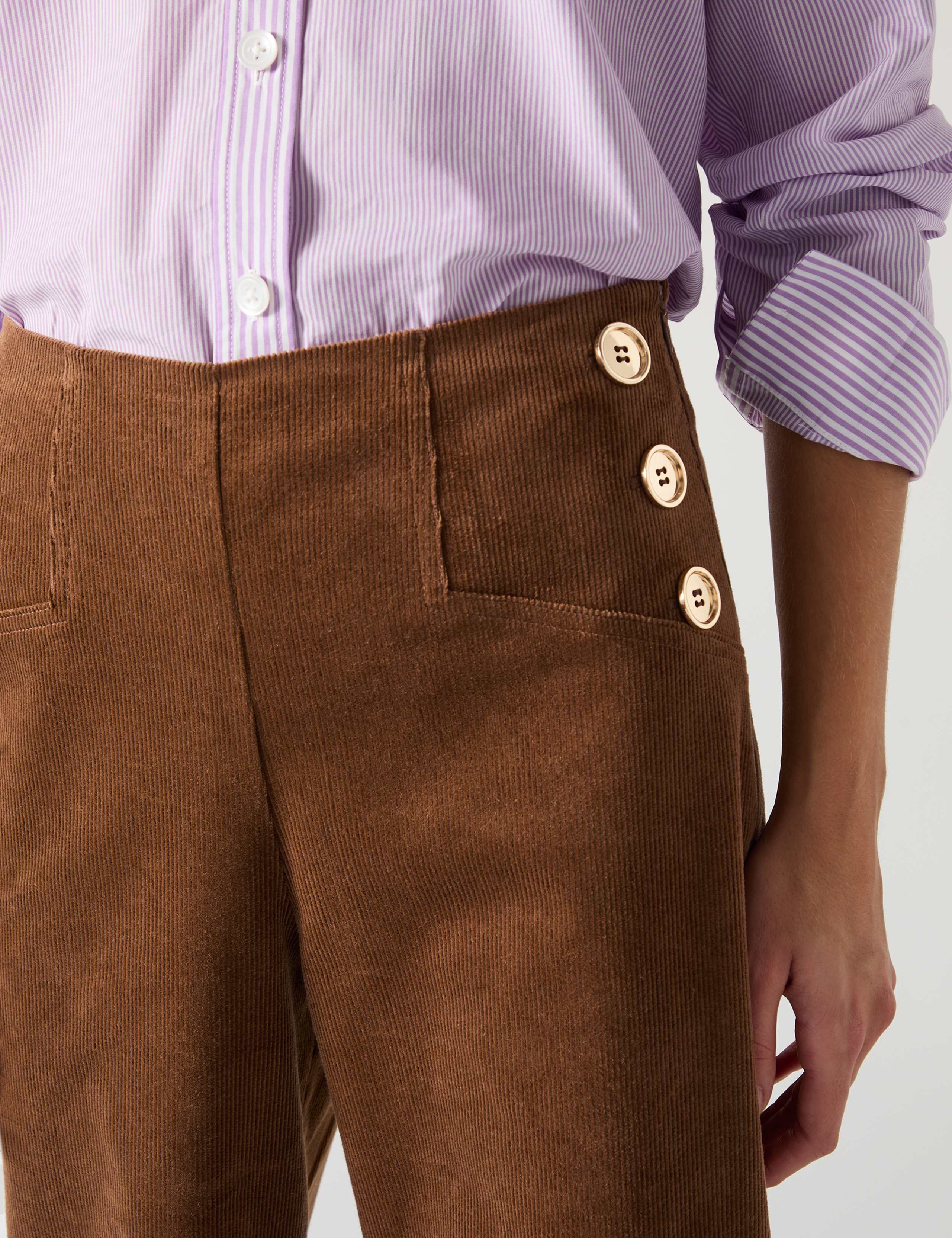 Cord Wide Leg Ankle Grazer Trousers 3 of 3