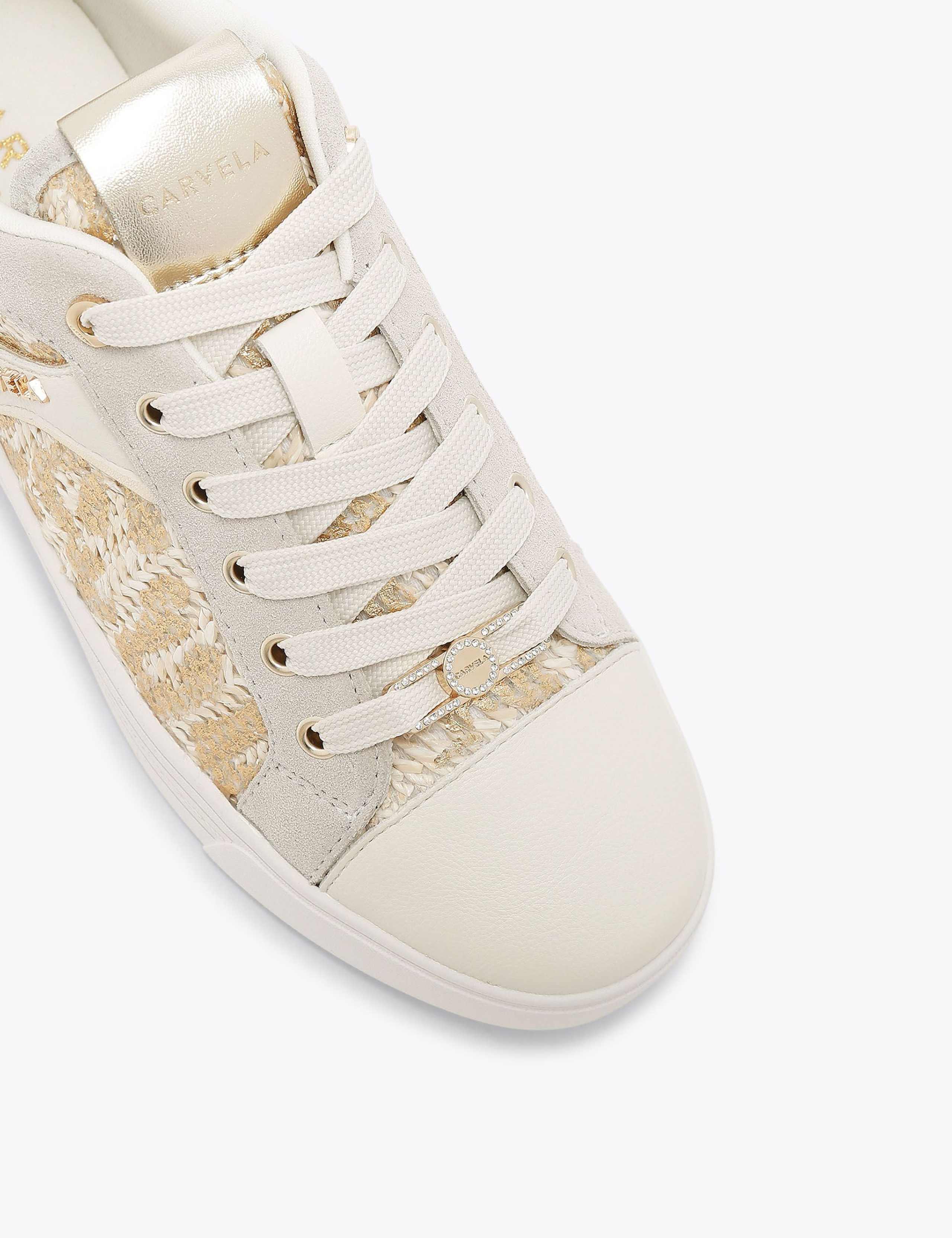 Raffia Metallic Lace Up Trainers 3 of 4