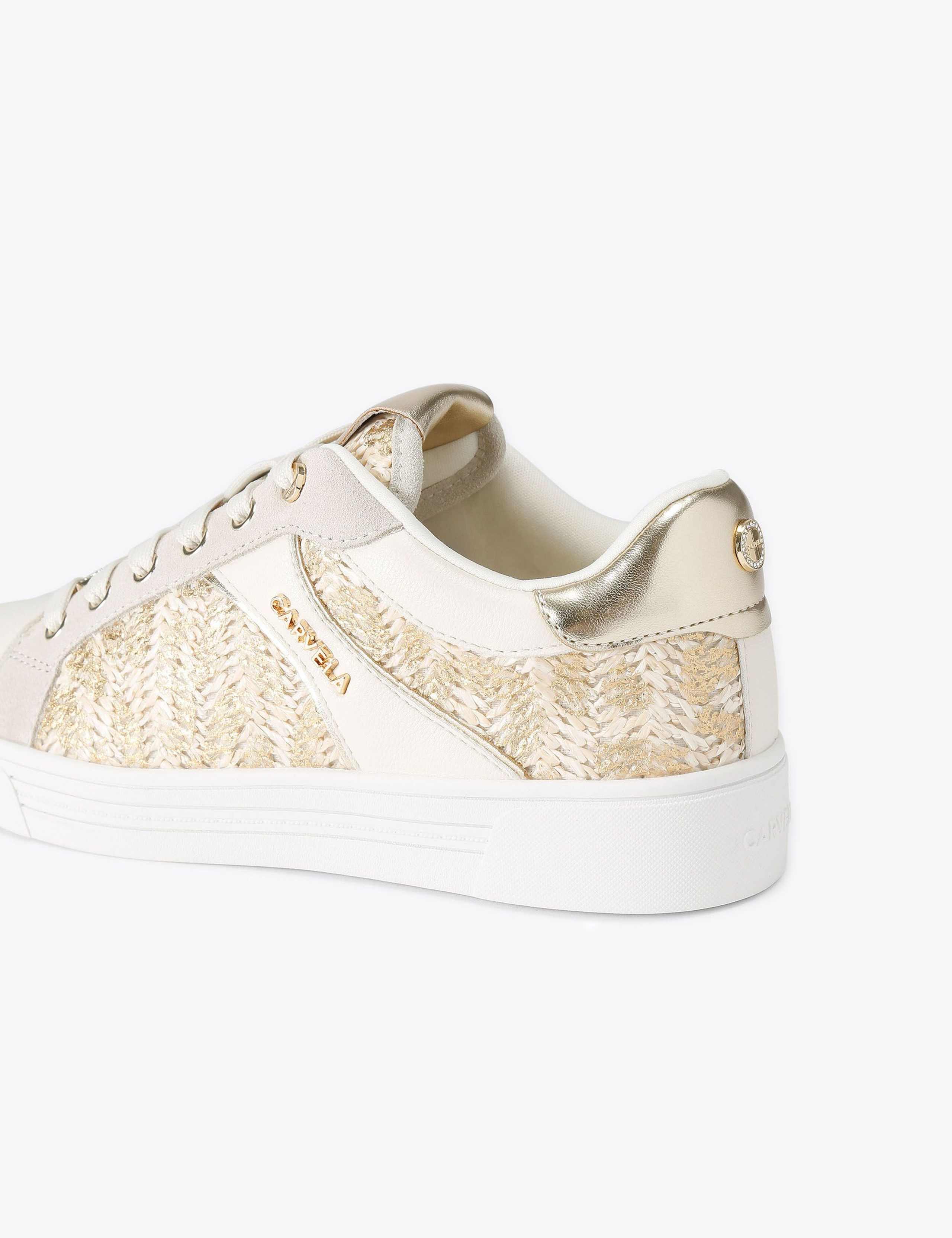 Raffia Metallic Lace Up Trainers 4 of 4