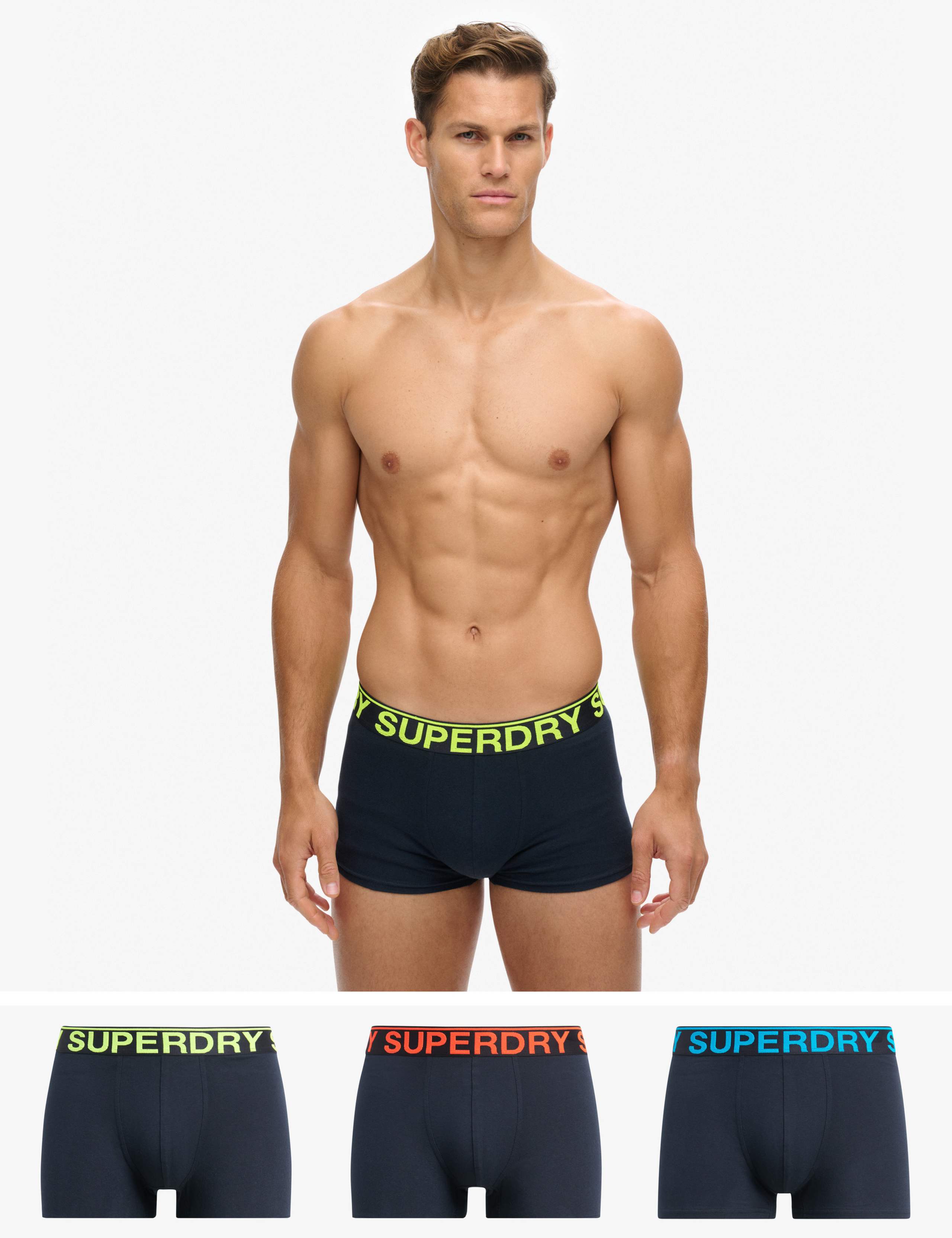 3 Pack Cotton Rich Stretch Jersey Trunks 1 of 8
