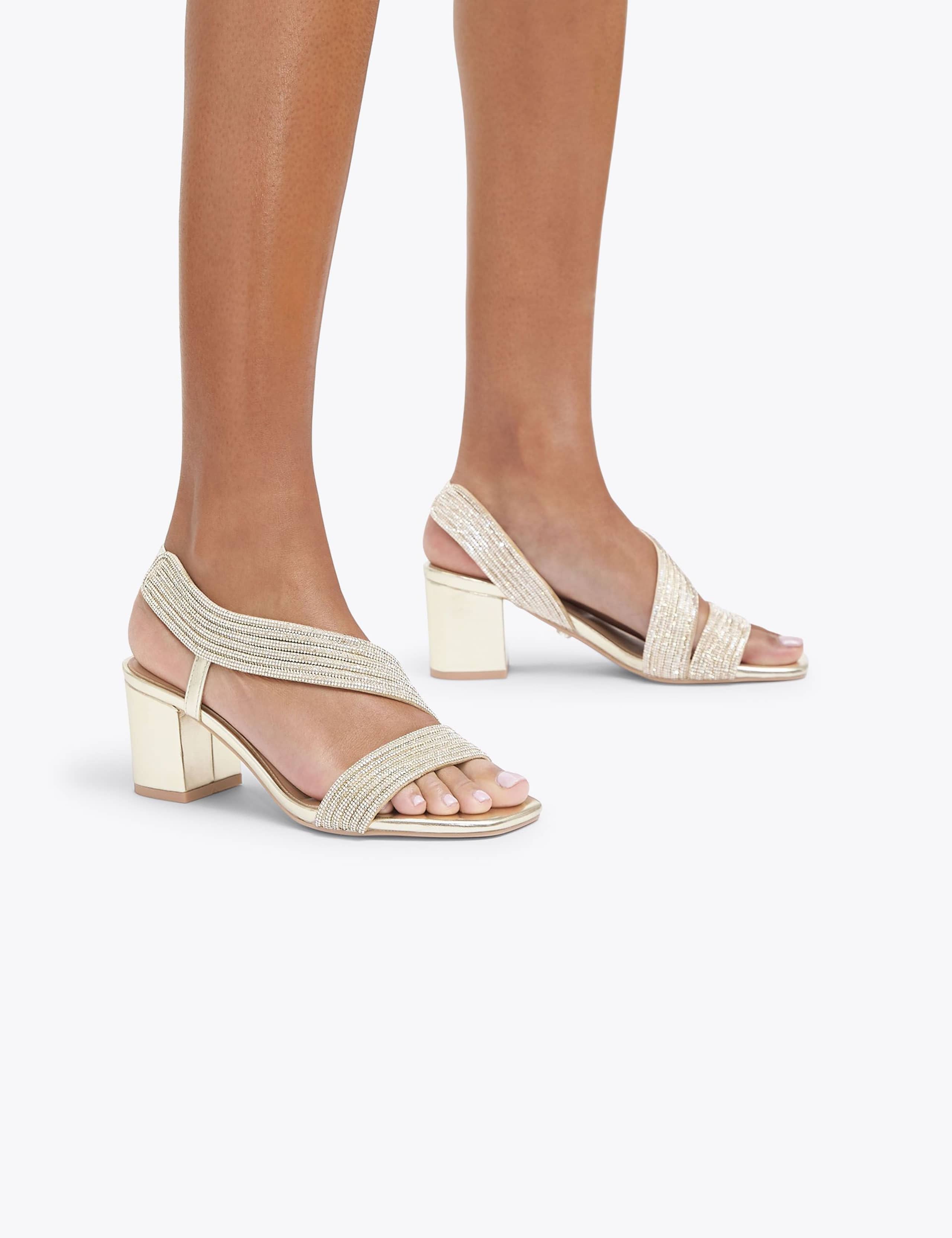 Metallic Embellished Block Heels 3 of 5