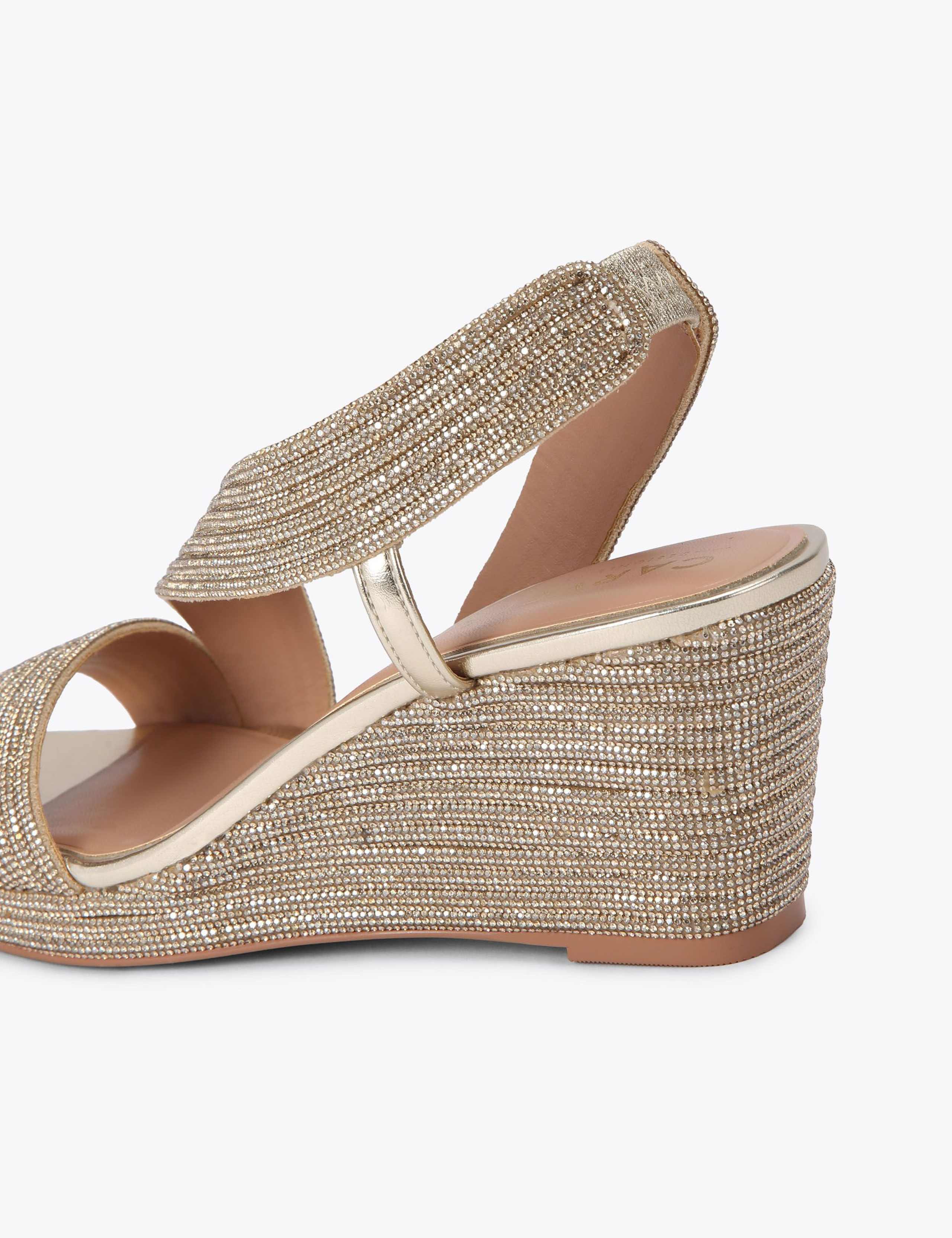 Sparkle Embellished Wedge Slingback Sandals 4 of 4