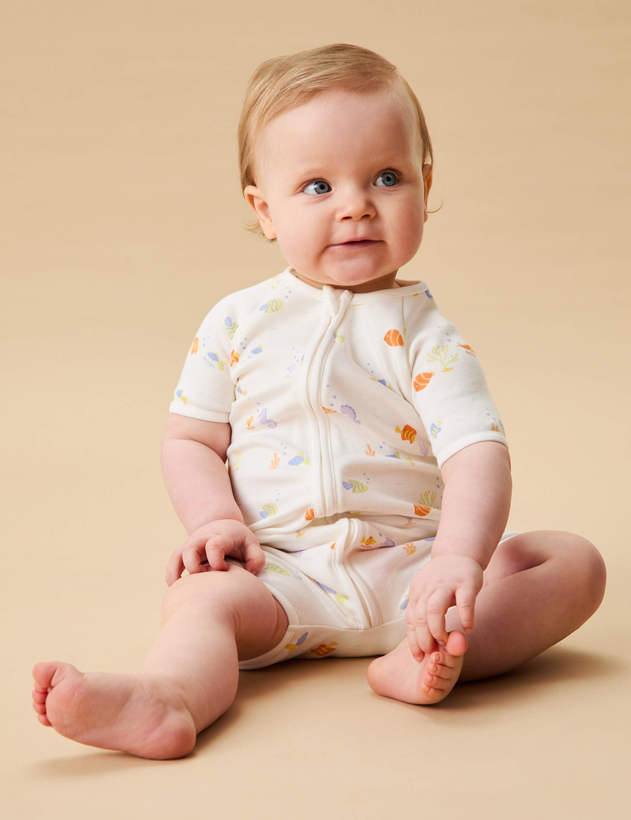 Cotton Blend Fish Sleepsuit (0-24 Mths) 3 of 3