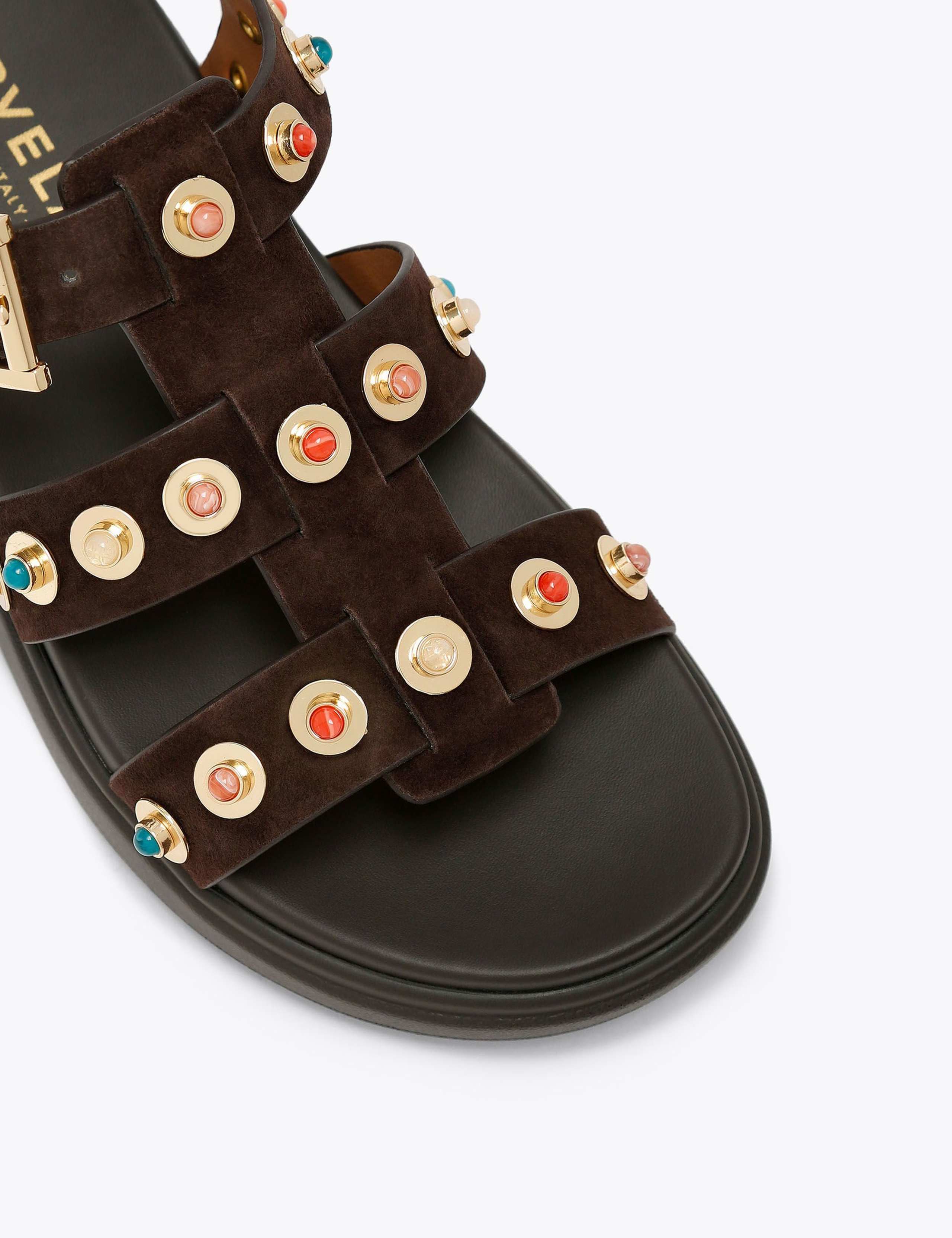 Suede Studded Wedge Sandals 3 of 4