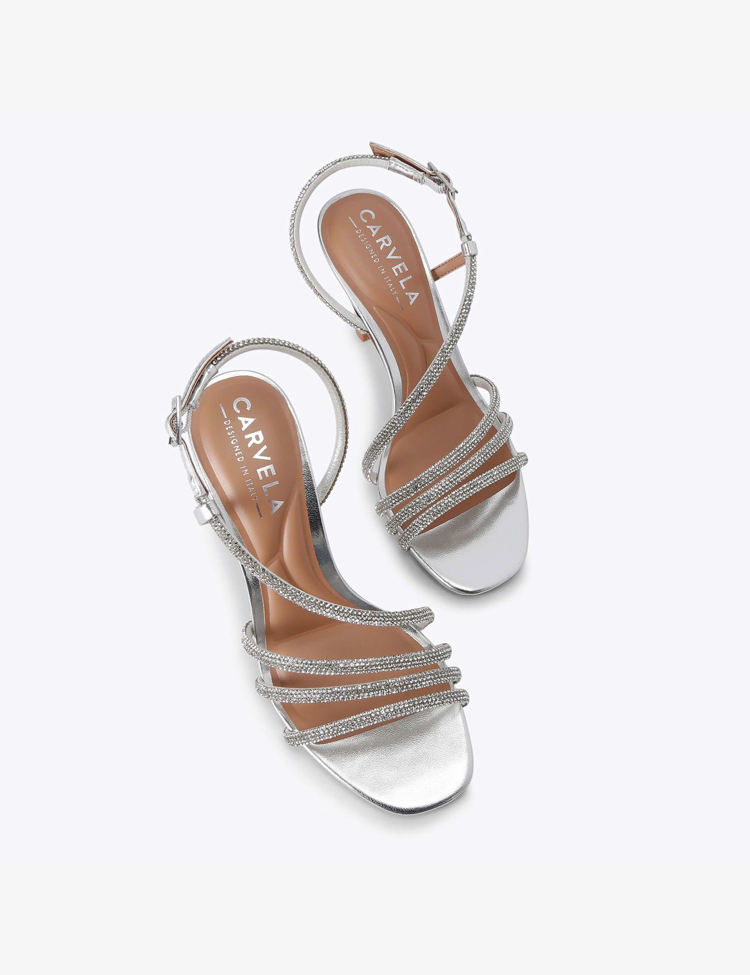 Sparkle Strappy Stiletto Heel Sandals 2 of 4