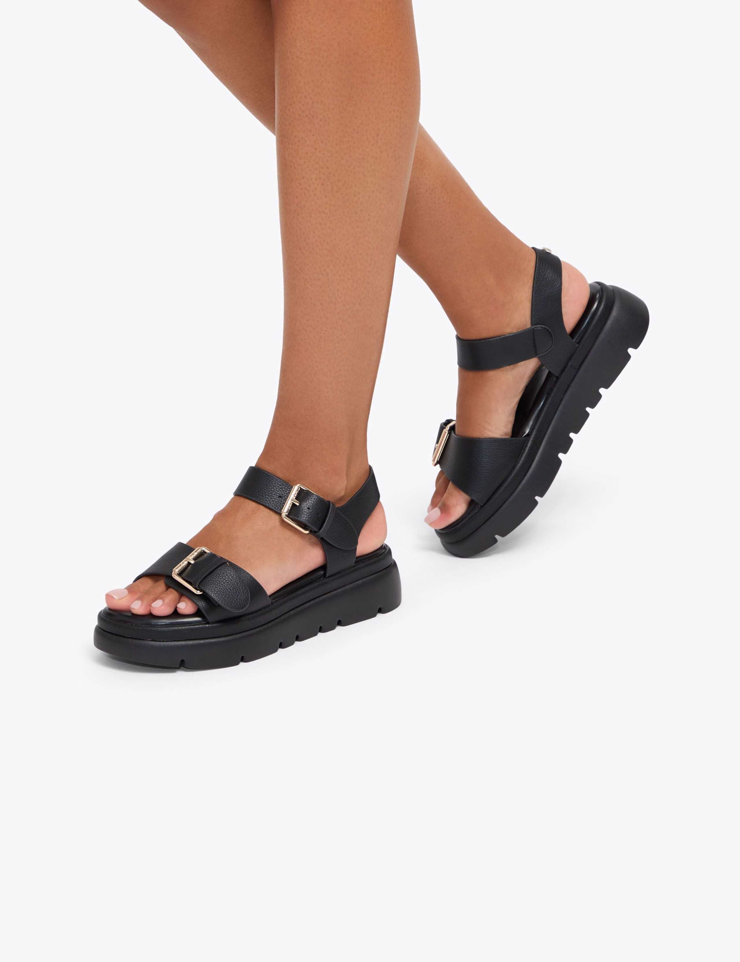 Double Buckle Flat Sandals 3 of 5