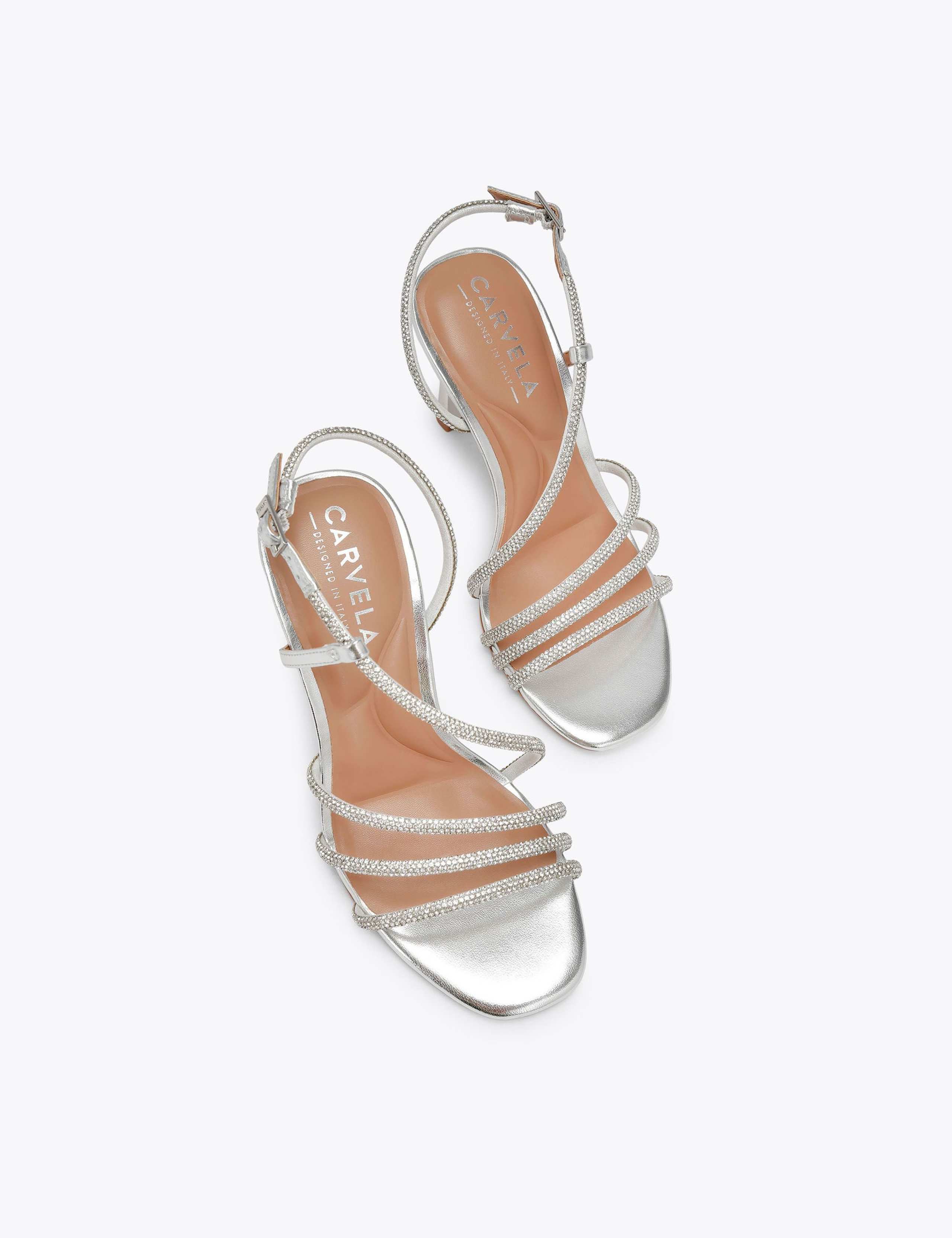 Wide Fit Sparkle Stiletto Heel Sandals 2 of 4