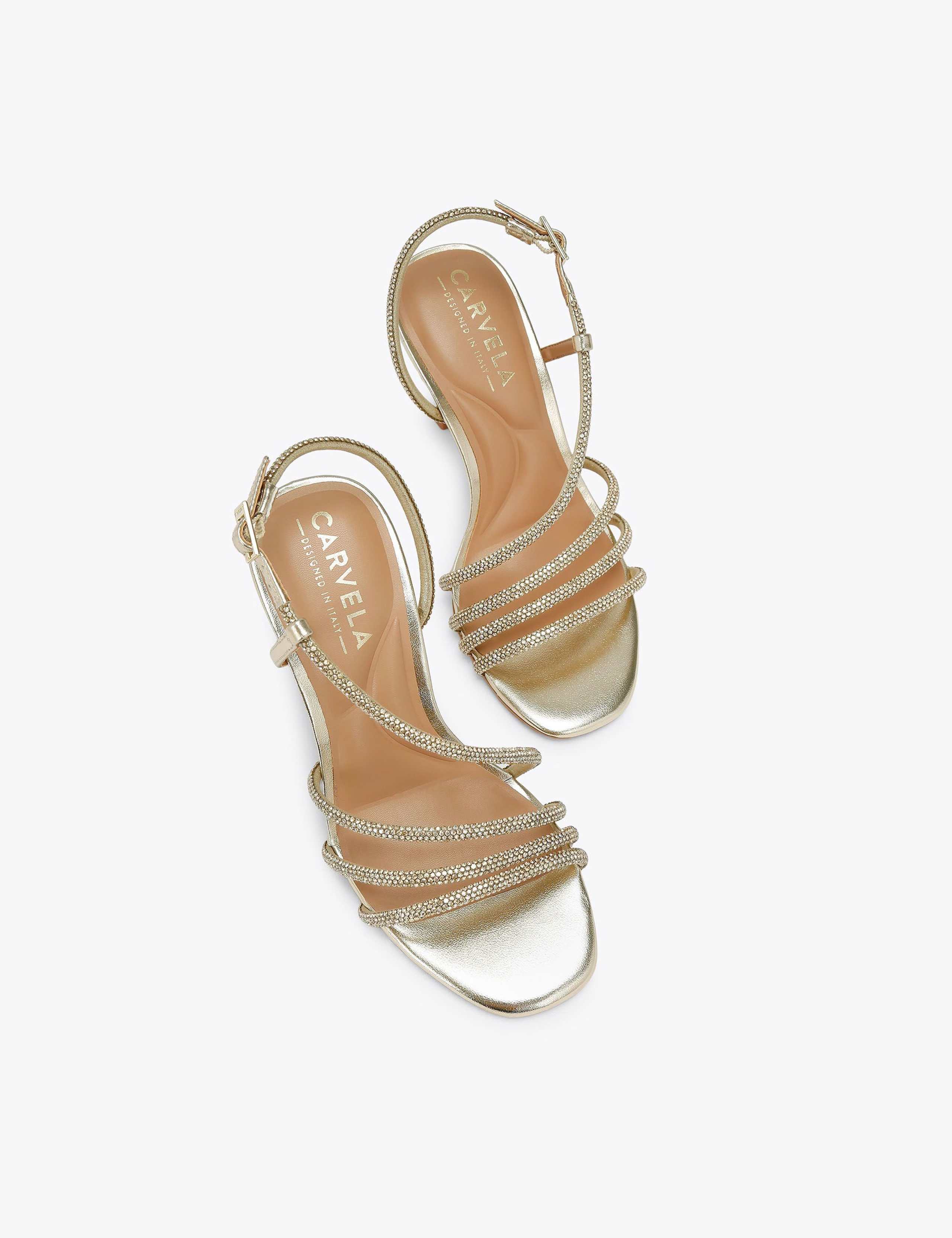Wide Fit Sparkle Stiletto Heel Sandals 2 of 4