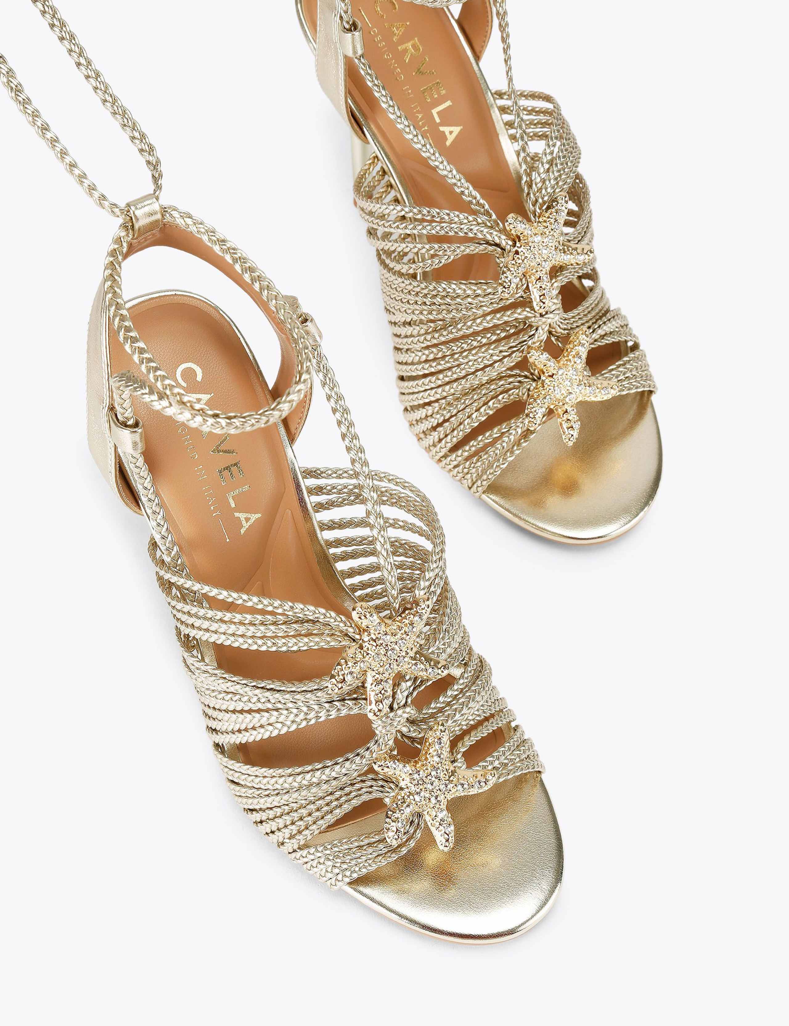 Embellished Ankle Tie Stiletto Heels 2 of 4