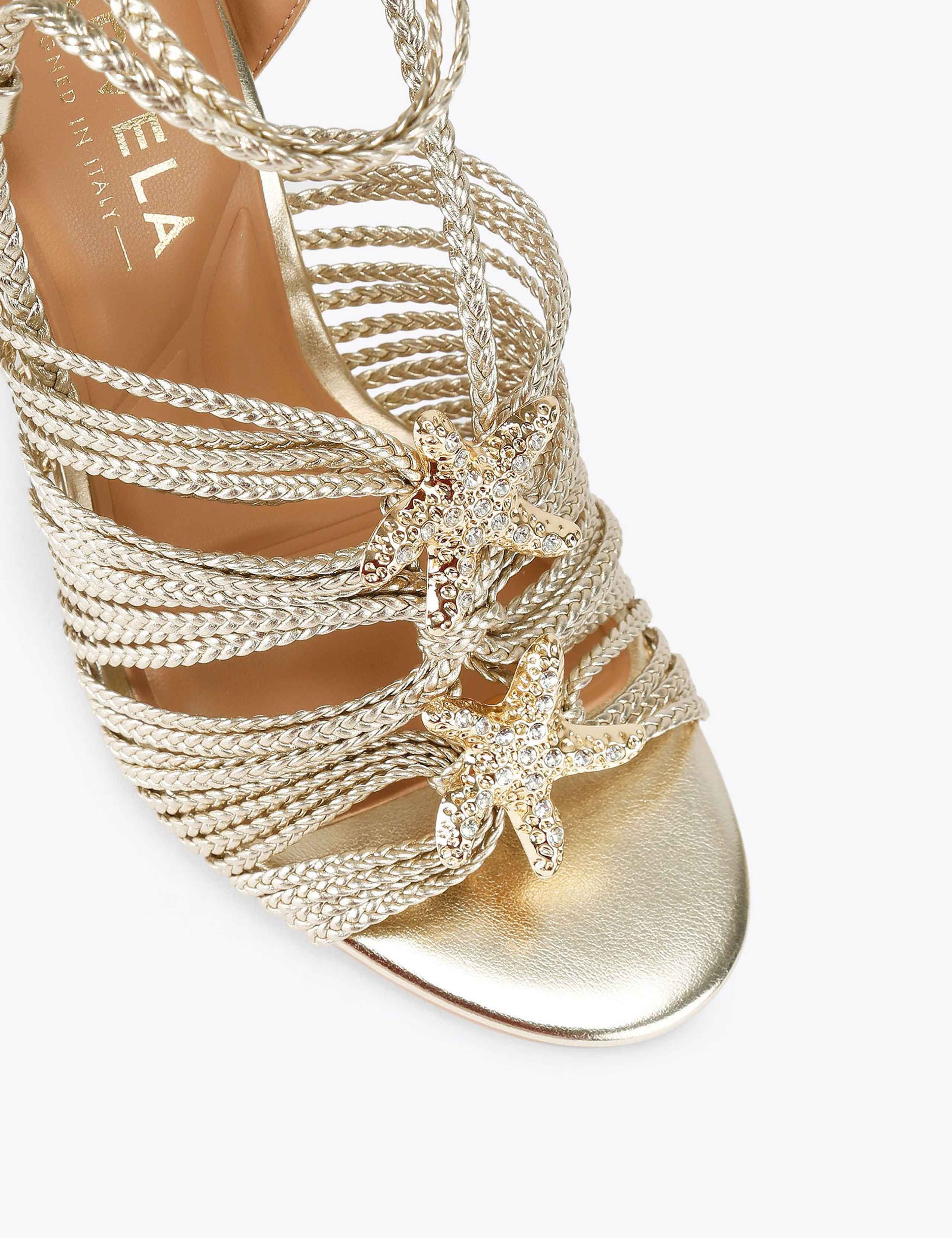 Embellished Ankle Tie Stiletto Heels 3 of 4