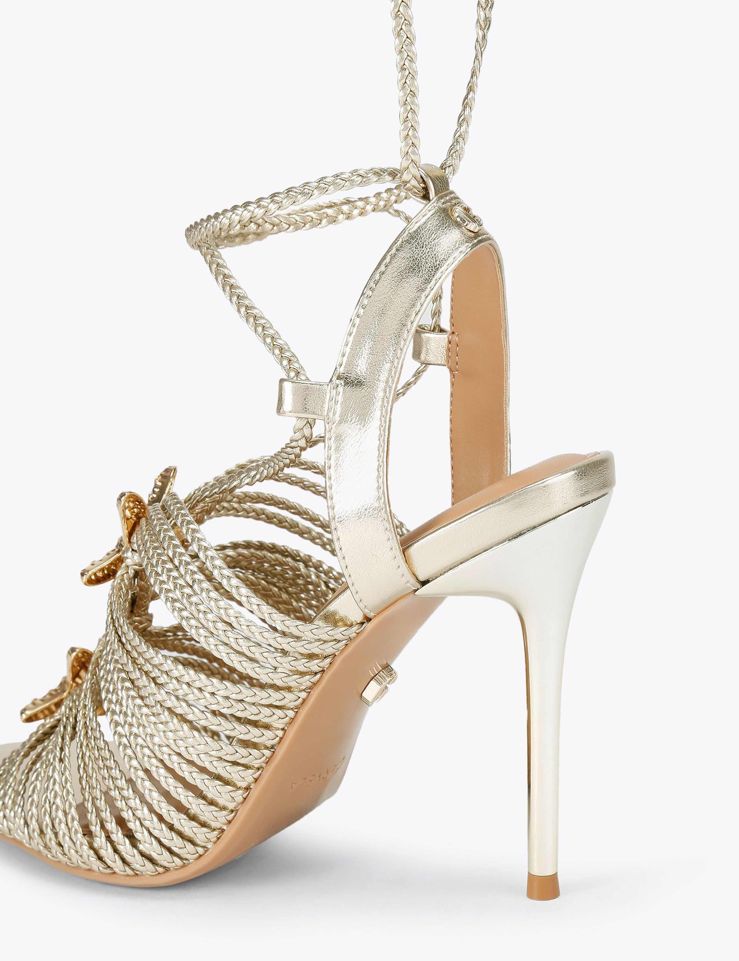 Embellished Ankle Tie Stiletto Heels 4 of 4