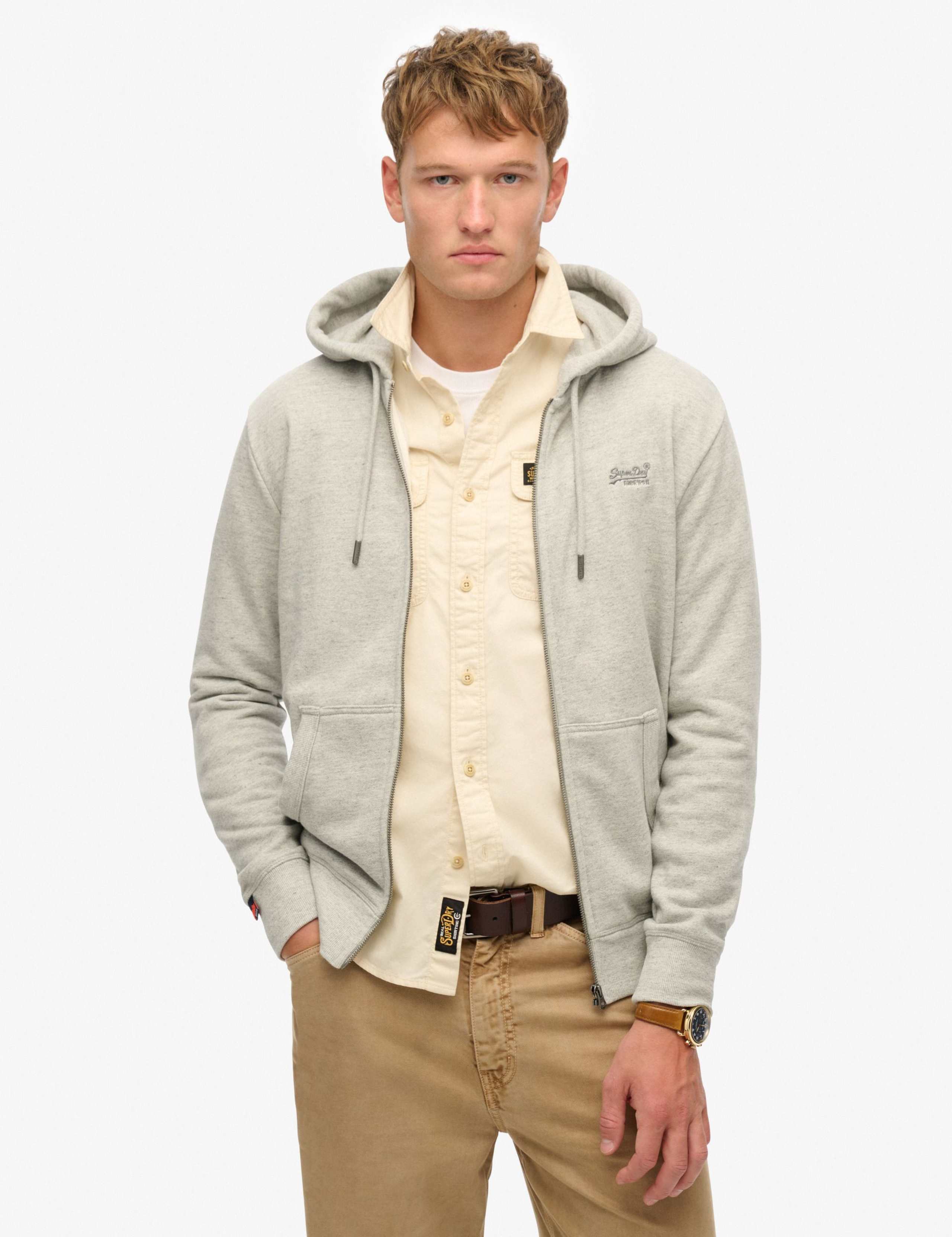 Slim Fit Cotton Rich Zip Up Hoodie 1 of 4