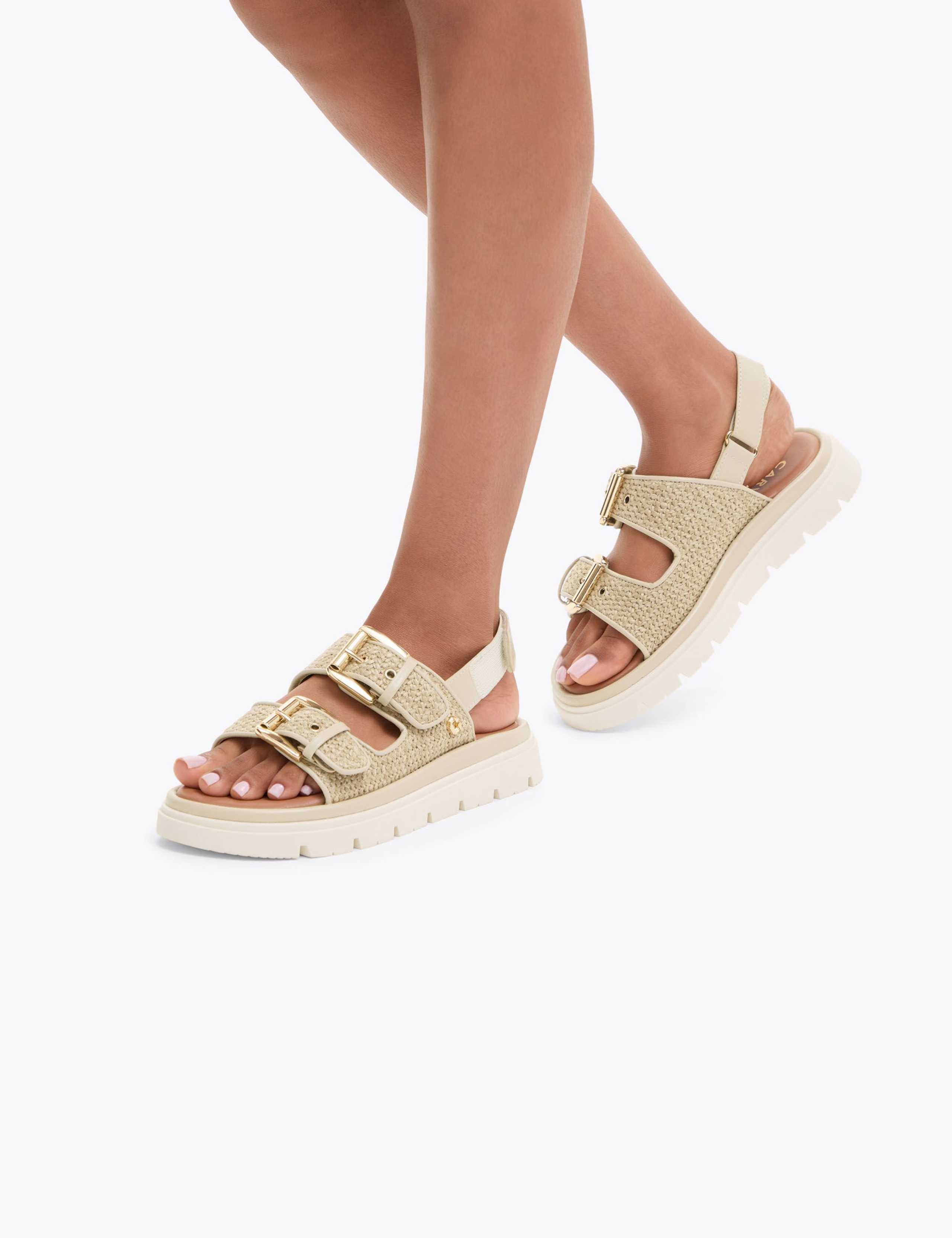 Woven Buckle Flatform Slingback Sandals 3 of 5