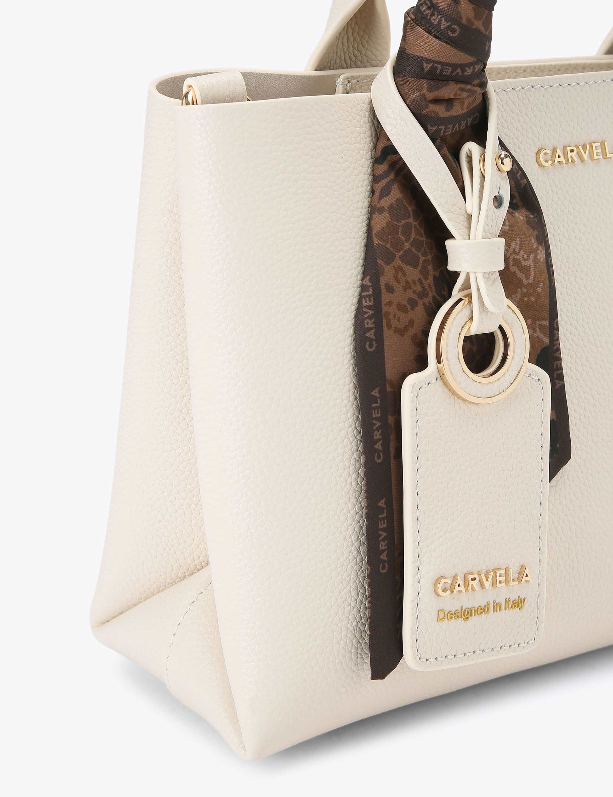 Leather Satin Scarf Cross Body Mini Tote Bag 5 of 5