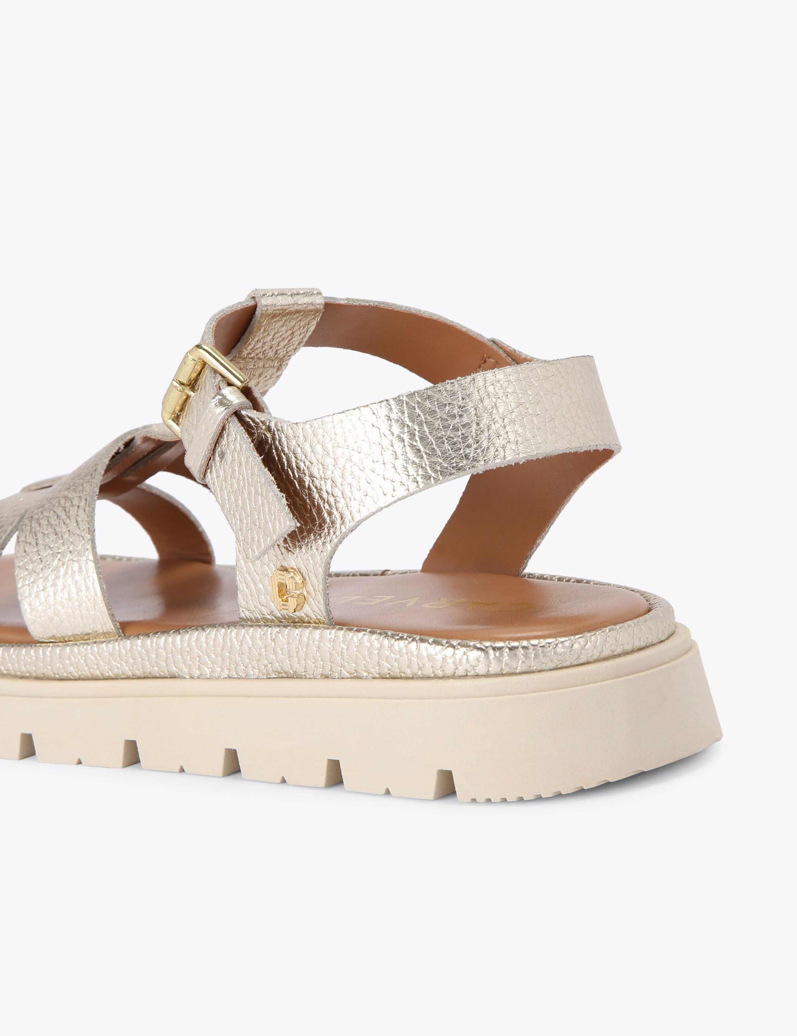 Leather Metallic T-Bar Flatform Sandals 5 of 5