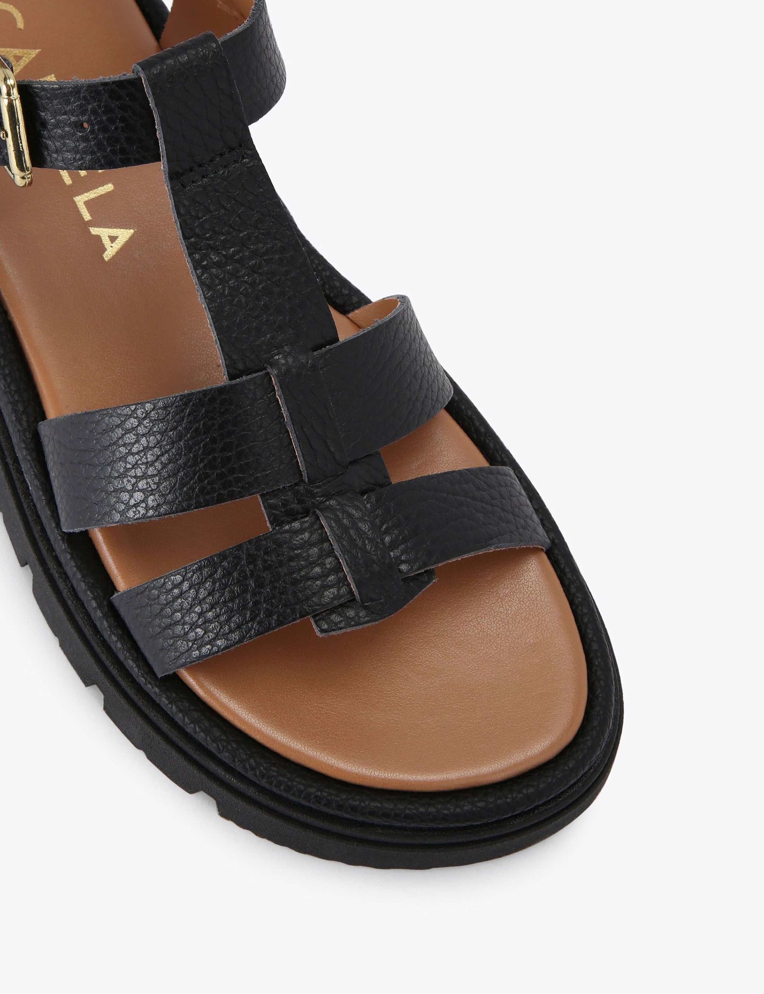 Leather Metallic T-Bar Flatform Sandals 4 of 5